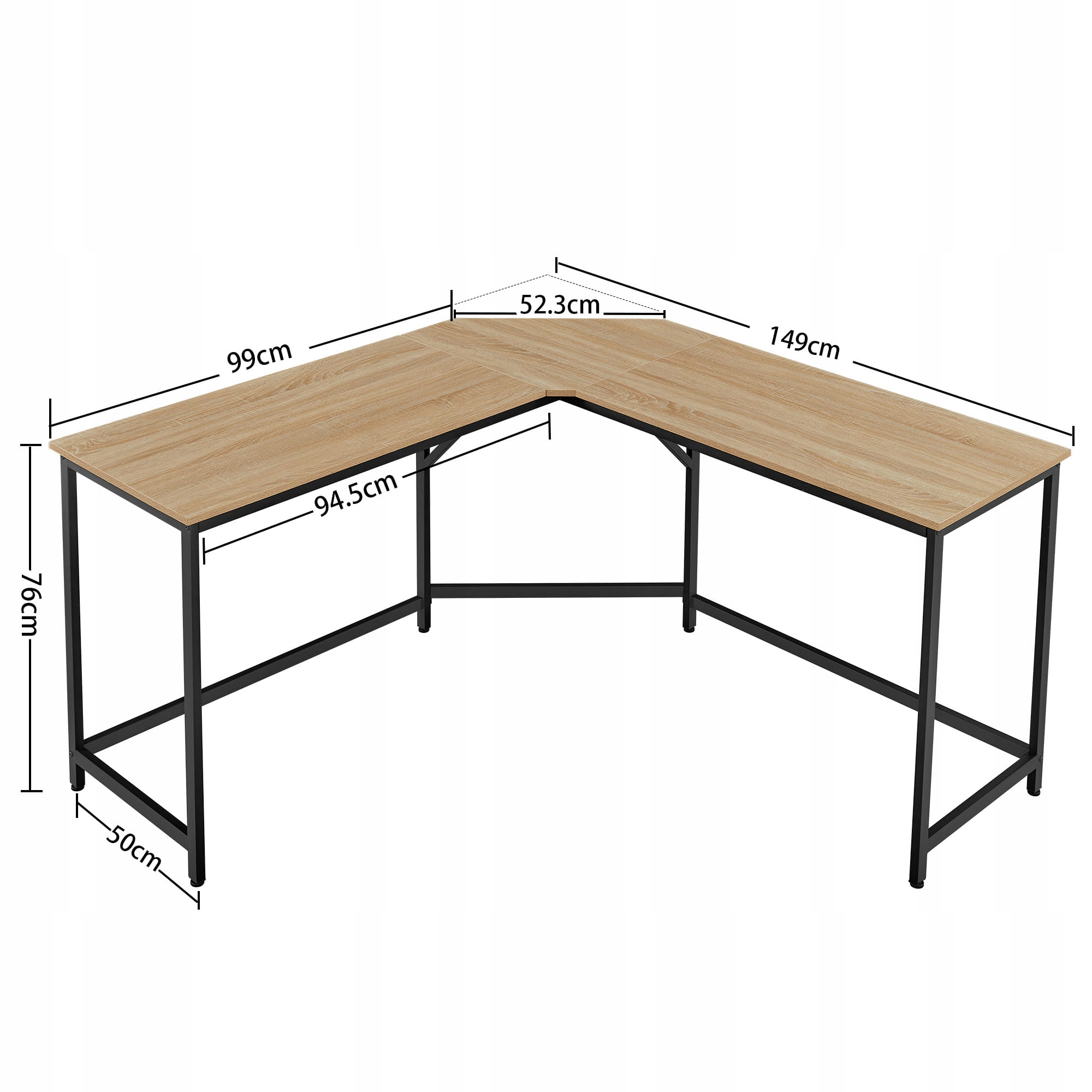 Wygodne wymiary: 149x50x76 cm