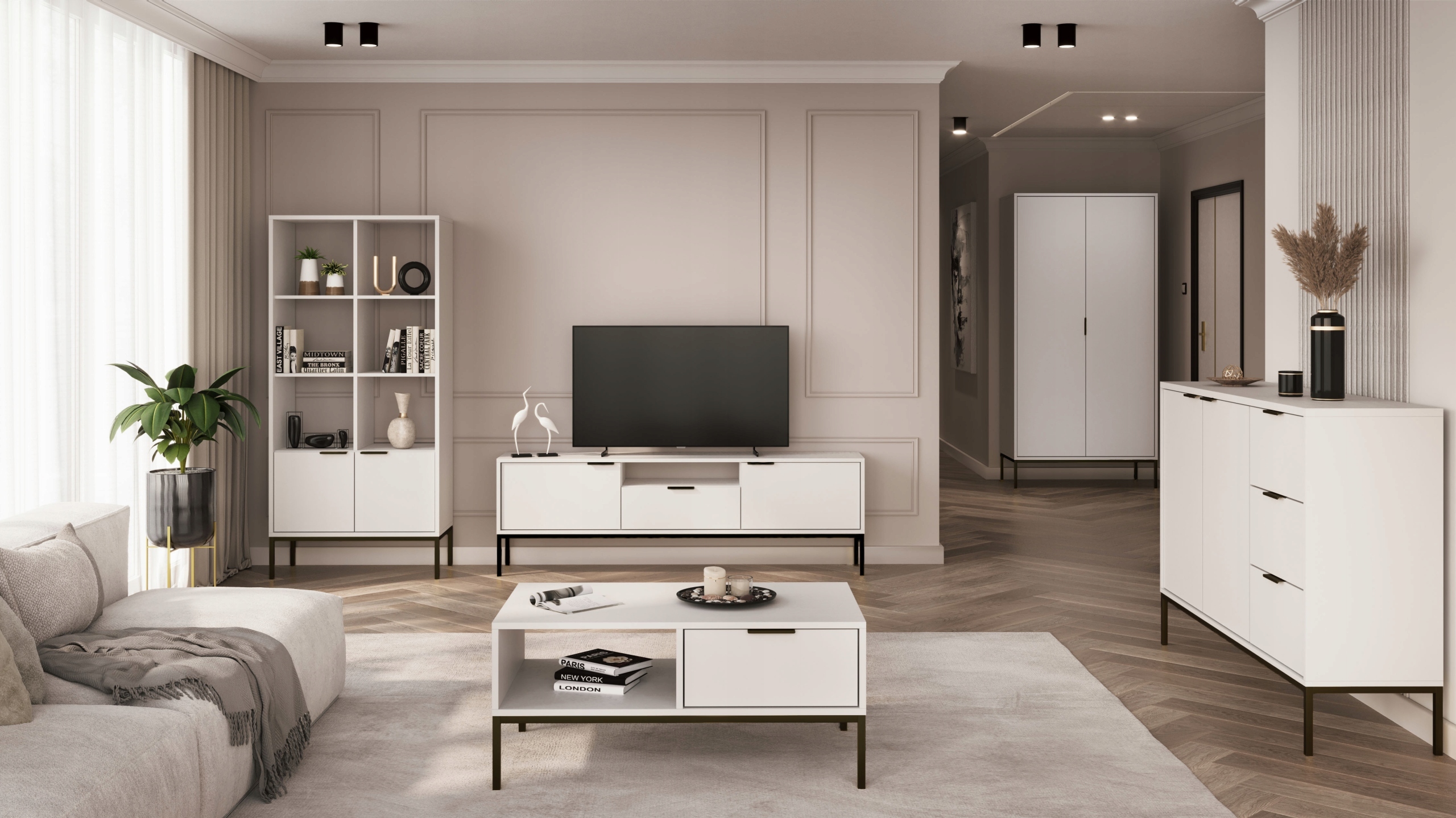 Stolik kawowy AUSTIN 100x60 biały/czarny – Elegancja i funkcjonalność w Twoim salonie