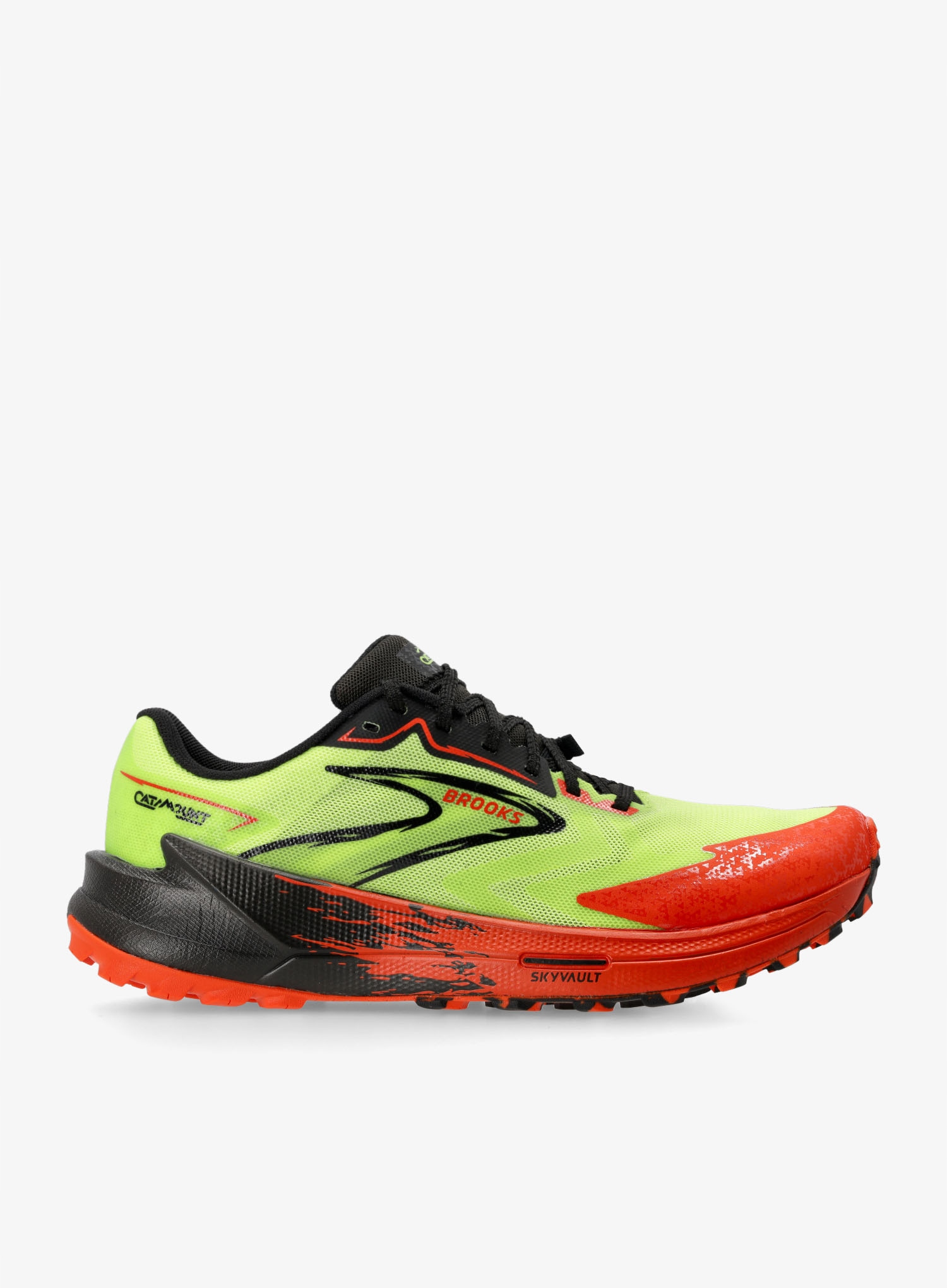 Buty trailowe Brooks Catamount 3 - acid lime/cherry tomato/black – Idealne do biegów terenowych