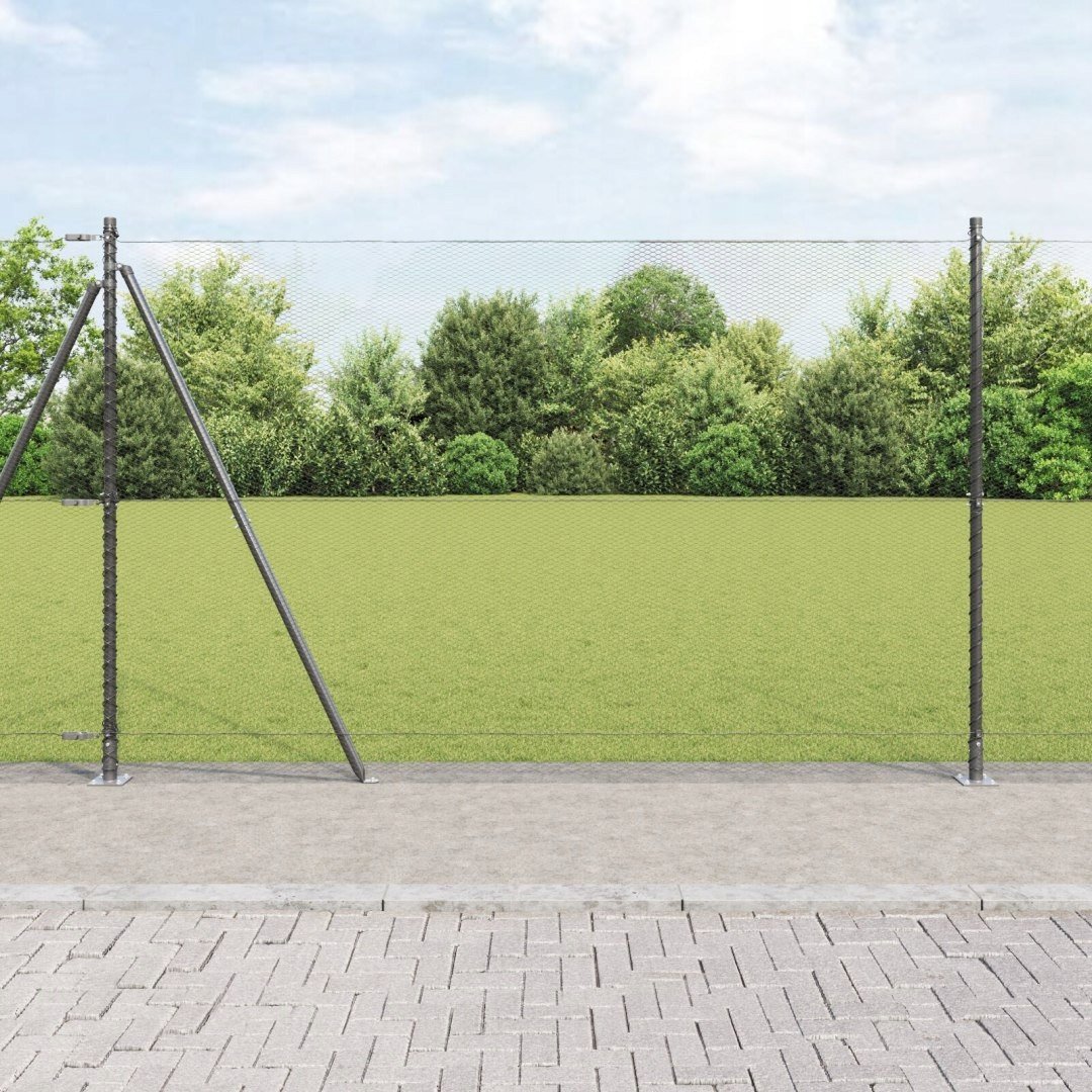 Szare ogrodzenie vidaXL heksagonalne 1.6x10 m – Bezpieczna przestrzeń w Twoim ogrodzie
