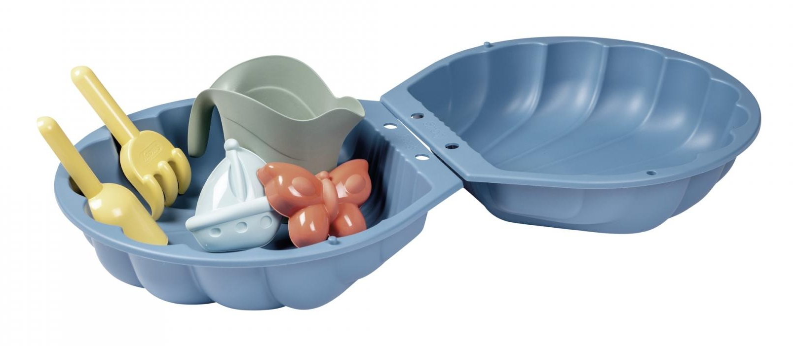 Zestaw akcesoriów do piasku – Łopatka, grabki i foremki w komplecie