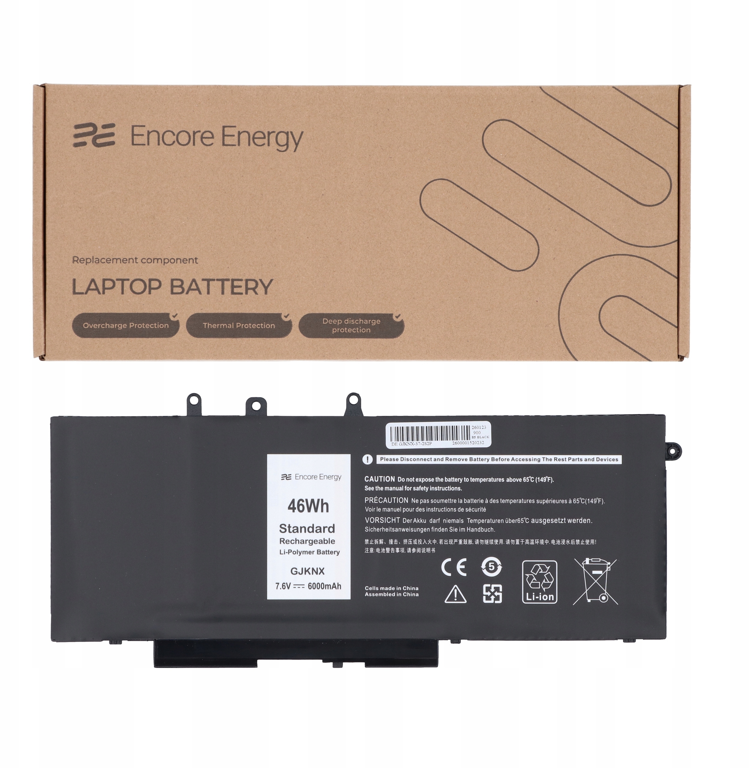 Bateria Encore Energy GJKNX do laptopów Dell Latitude 5280, 5290, 5480 i Precision 3520