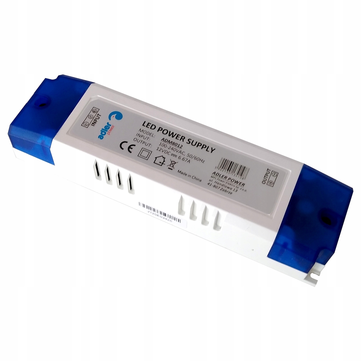 Zasilacz CV 12V/80W plastik ze złączem śrubowym z zaślepką – Idealne rozwiązanie dla oświetlenia LED