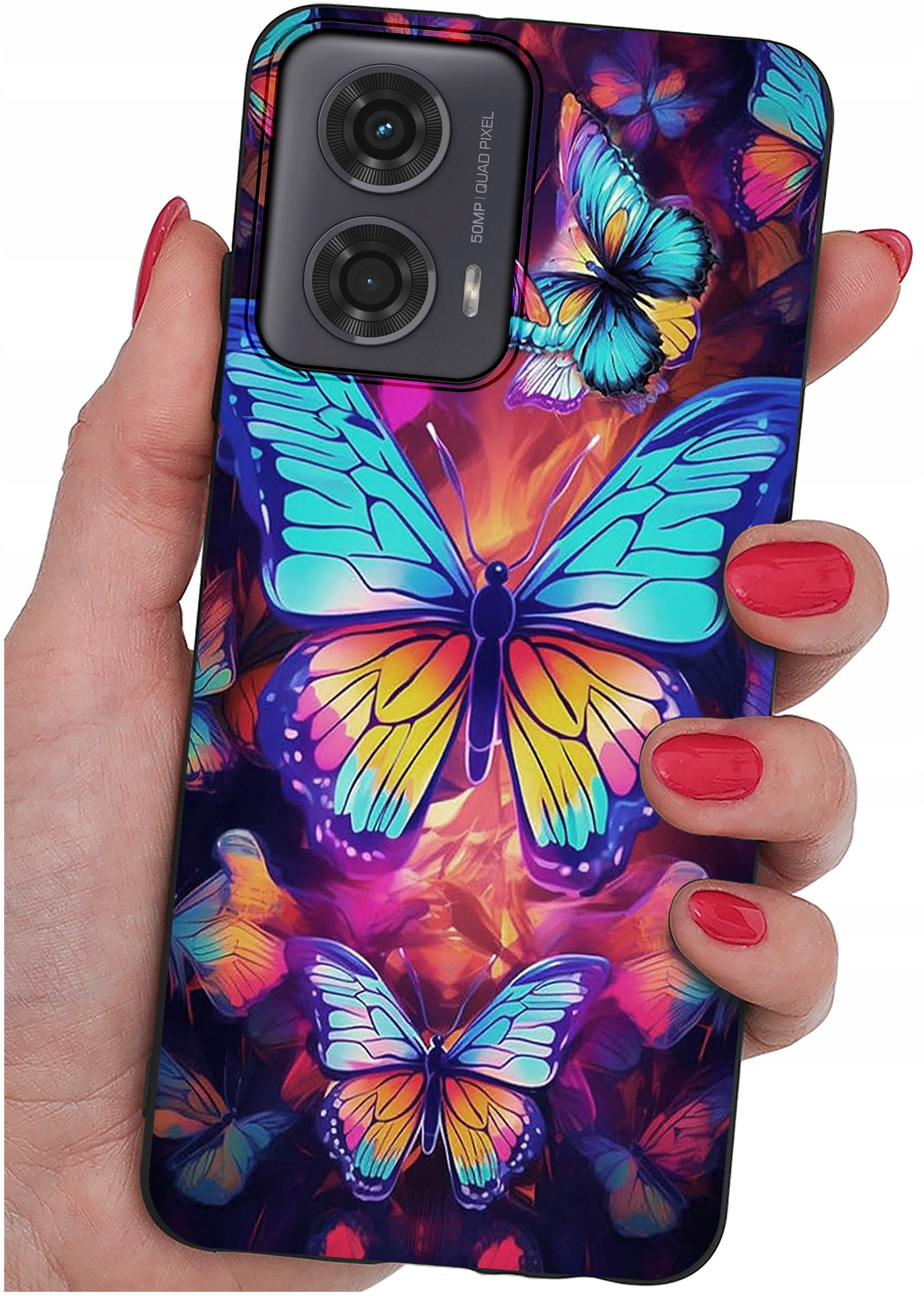 Etui do Motorola Moto G24 | G24 POWER | G04 | E14 WZORY | SILIKONOWE MATT CASE + SZKŁO HARTOWANE 9H
