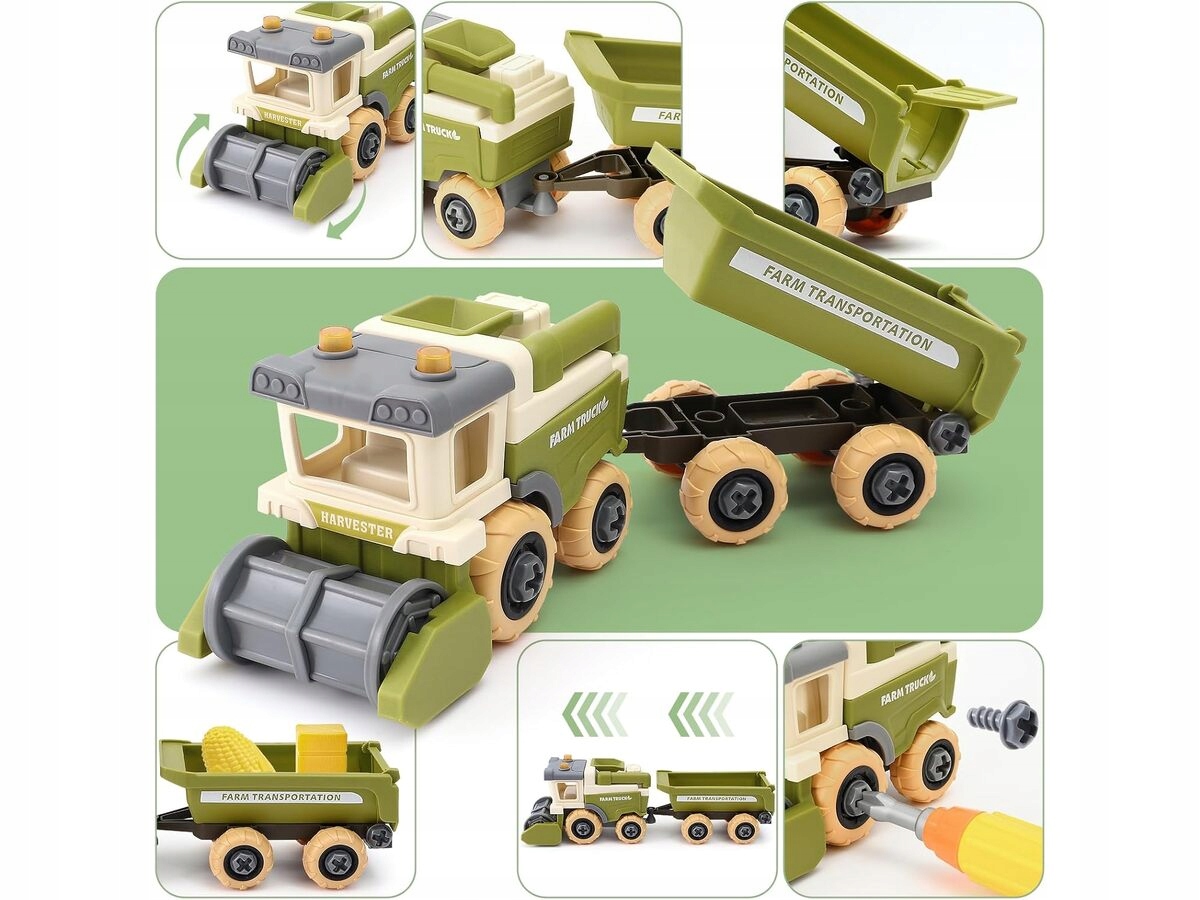 Rozkręcany zestaw maszyn rolniczych – Traktor i kombajn w jednym
