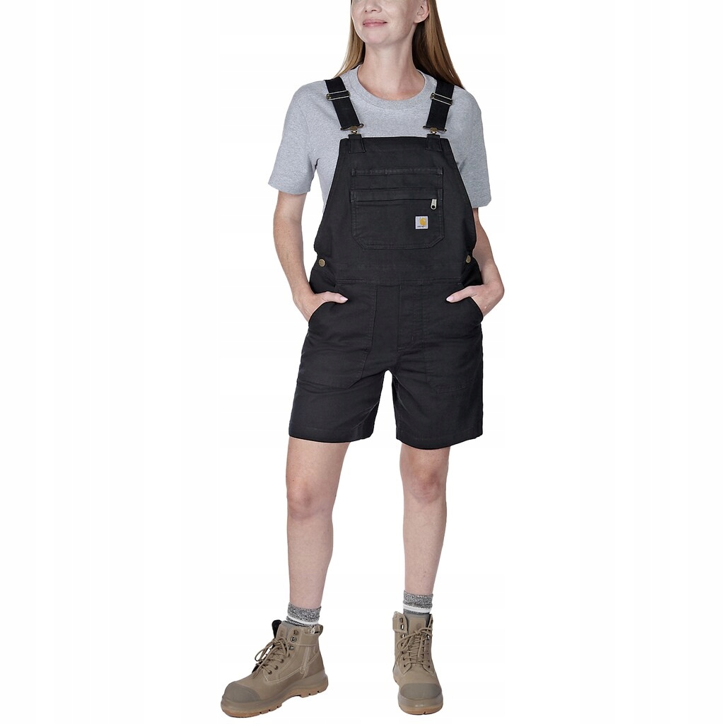 Krótkie Ogrodniczki Carhartt Rugged Canvas Black – Komfort i styl w jednym