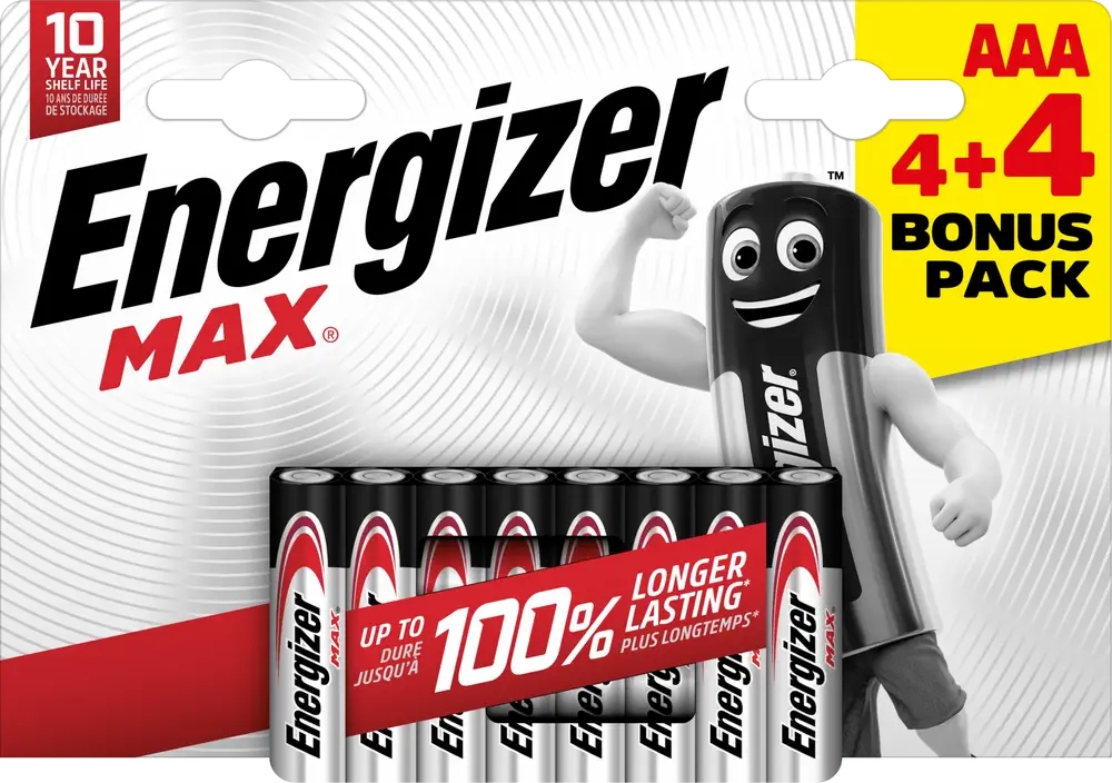 Właściwości i specyfikacje baterii Energizer MAX