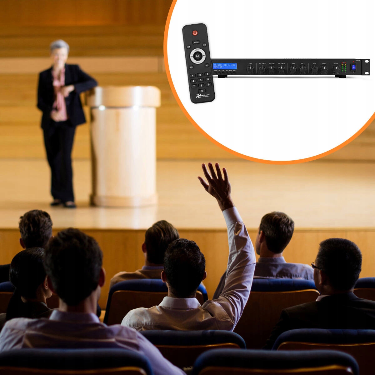 Kontrola dźwięku z mikrofonami XLR i priorytetem VOX