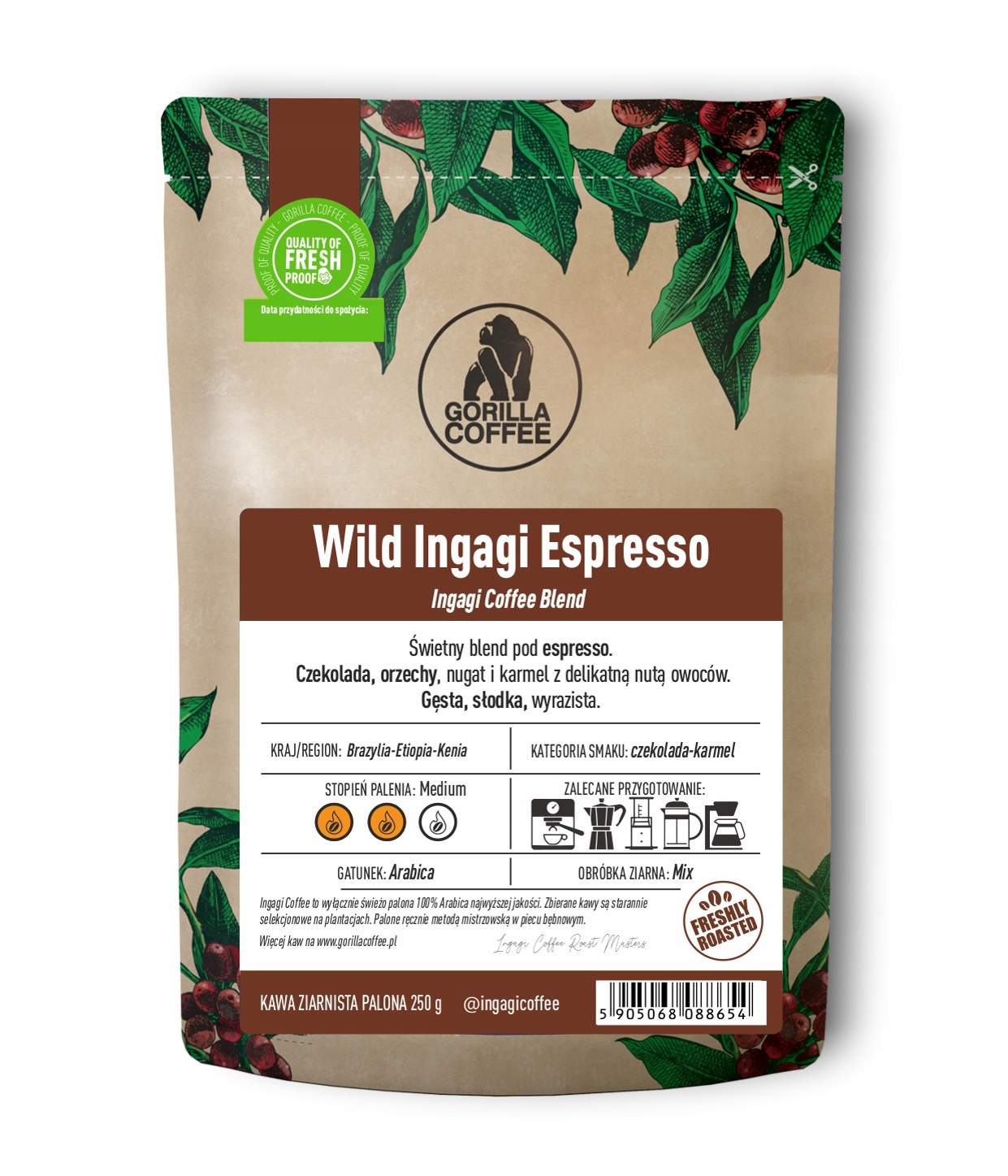 Kawa ziarnista Coffee Wild Espresso 250g – Doskonały wybór dla miłośników kawy
