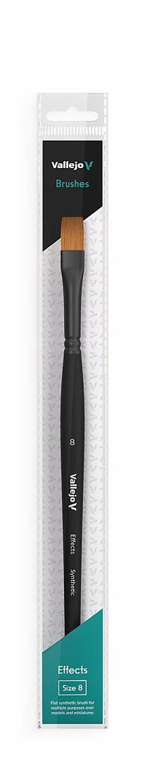 Vallejo B04008 - Efekty Płaski Prostokątny Pędzel Syntetyczny Nr 8