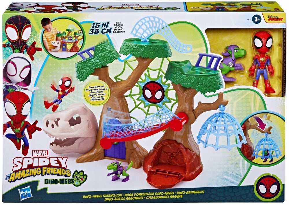 Hasbro Spidey i super-kumple - Baza Dino-Webs z figurką i dinozaurem F9477
