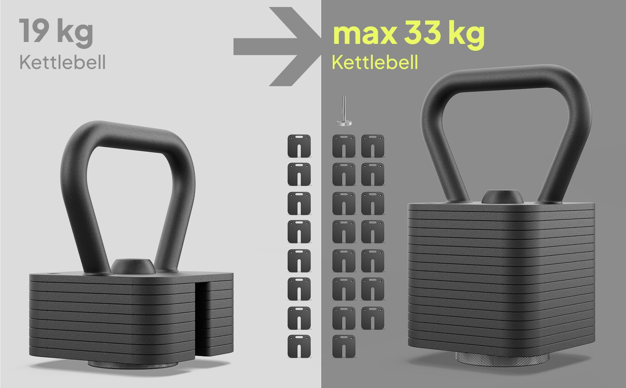 ZIPRO Kettlebell z regulacja obciążenia 19 kg