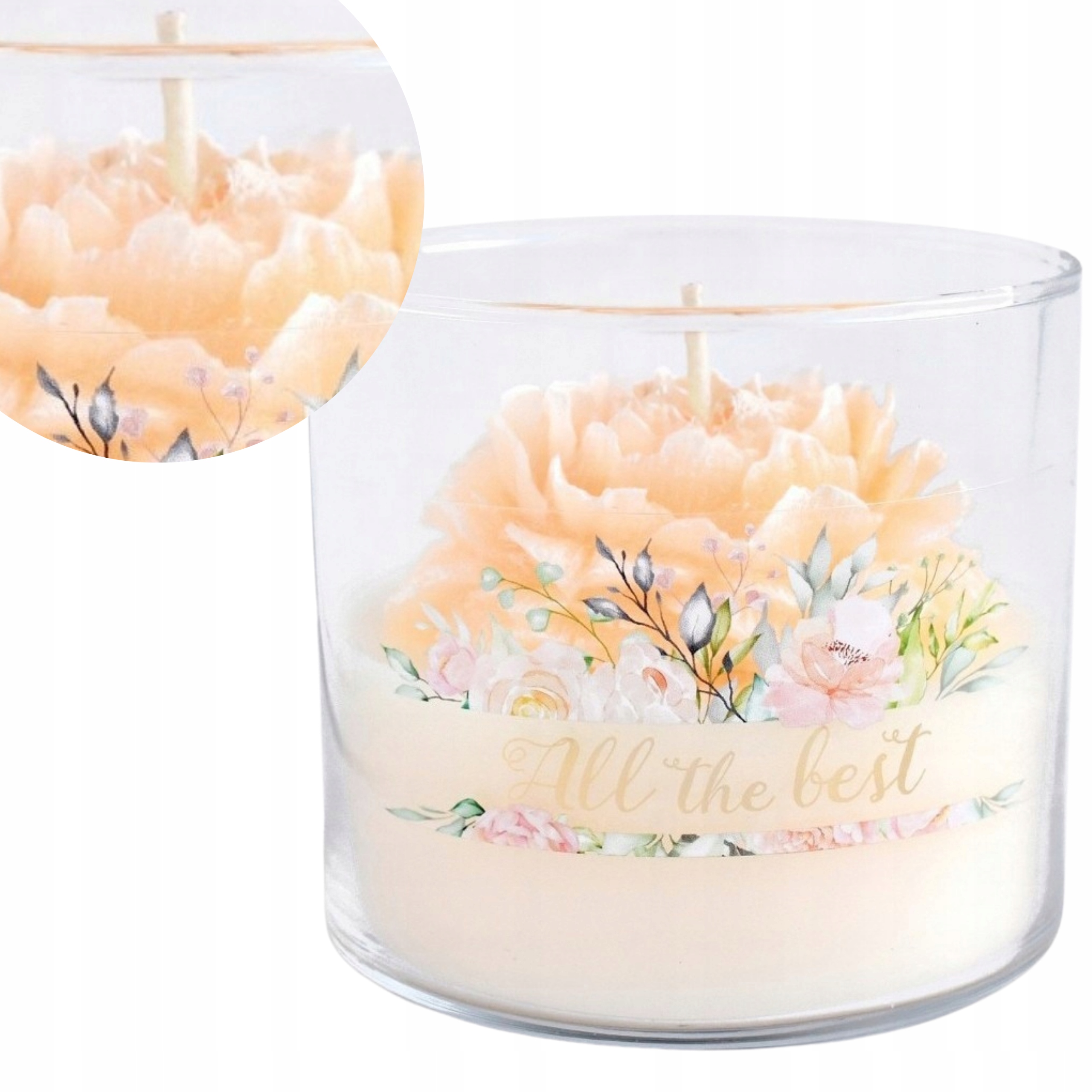 Świeca w szkle 10x9cm PIWONIA – Elegancja i delikatność w Twoim wnętrzu