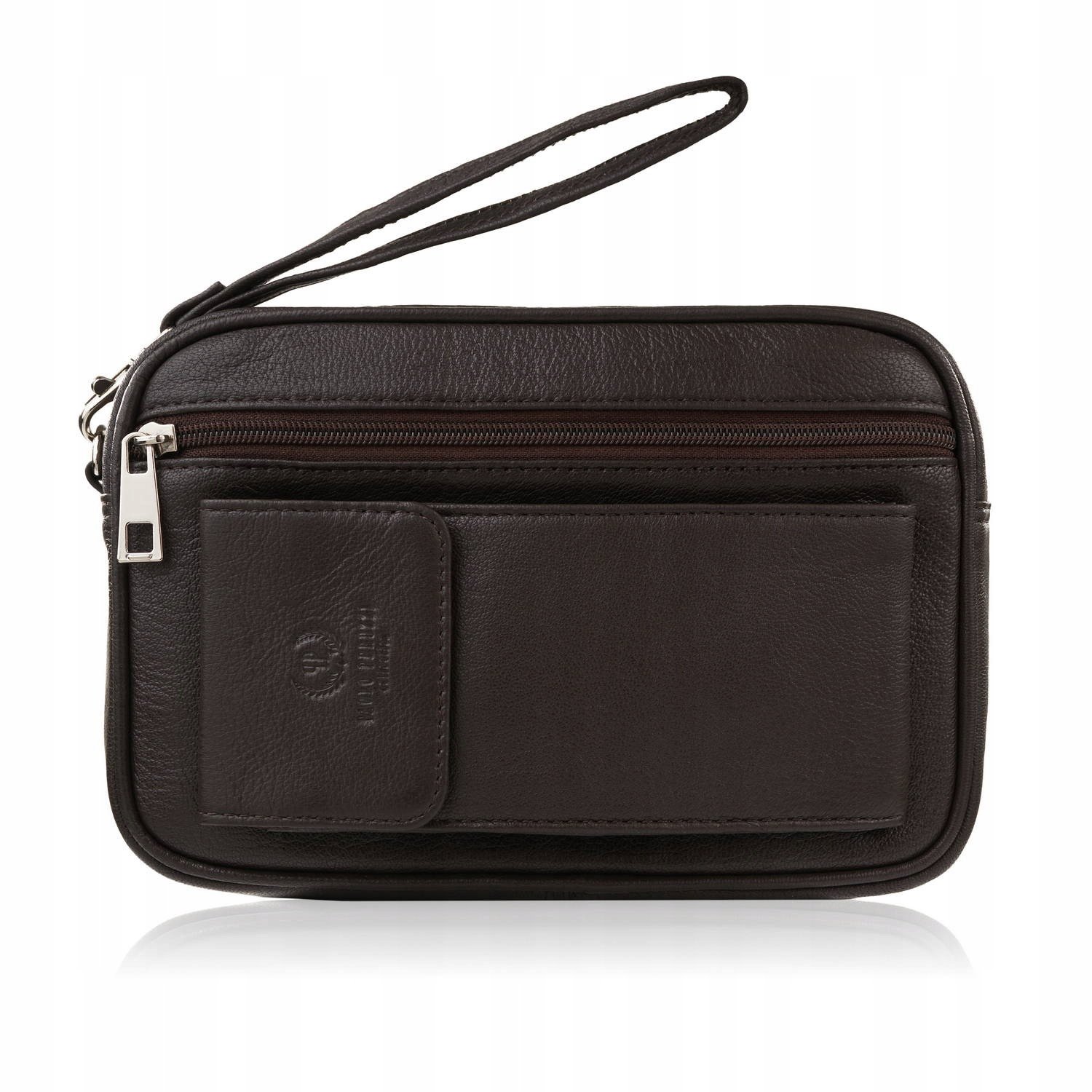 Saszetka męska do ręki skórzana dwukomorowa brązowa Paolo Peruzzi T-131-BR – Elegancja i funkcjonalność