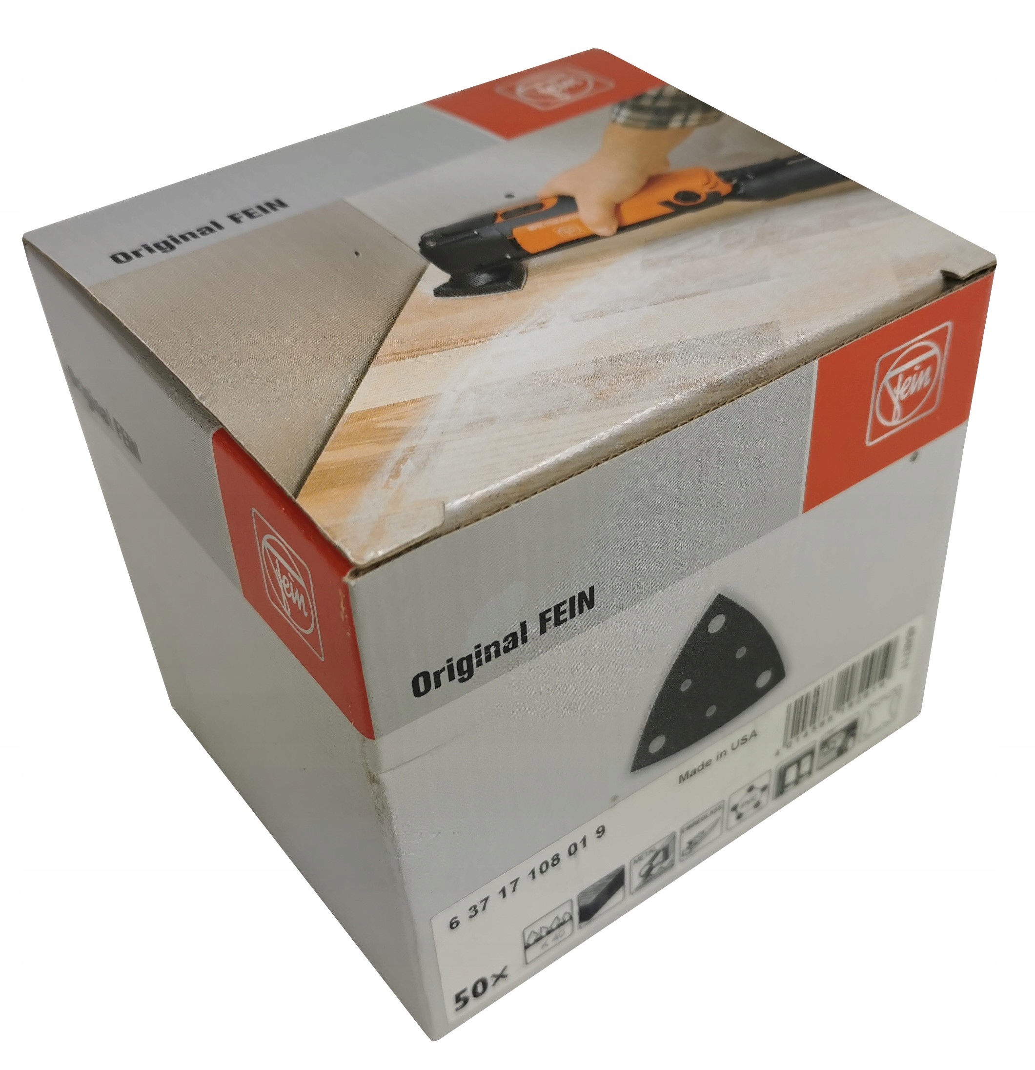 Fein Sanding Pad perforowany trójkątny K40 VE50 – Idealny do szlifowania