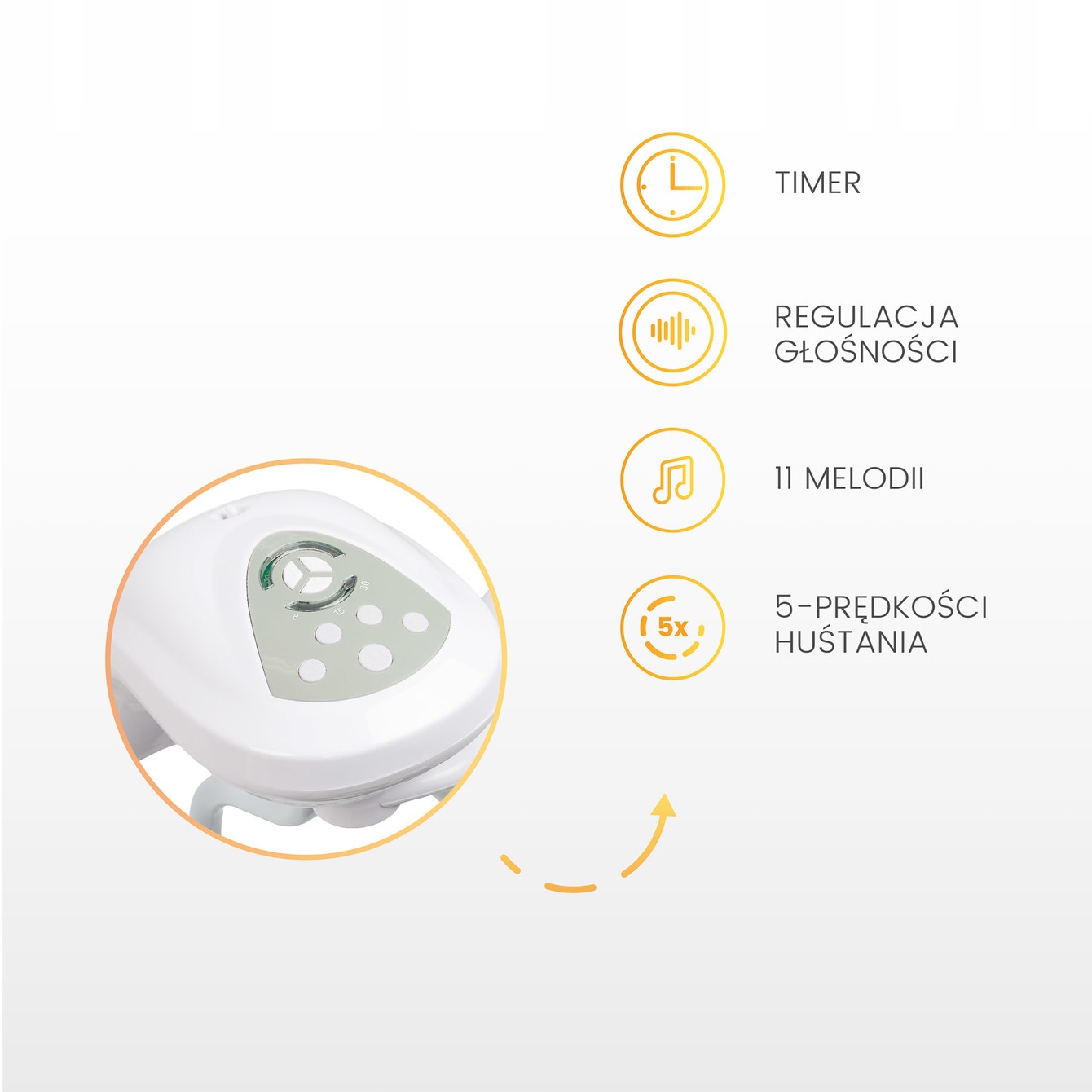 Obrotowe siedzisko z możliwością zmiany kierunku bujania