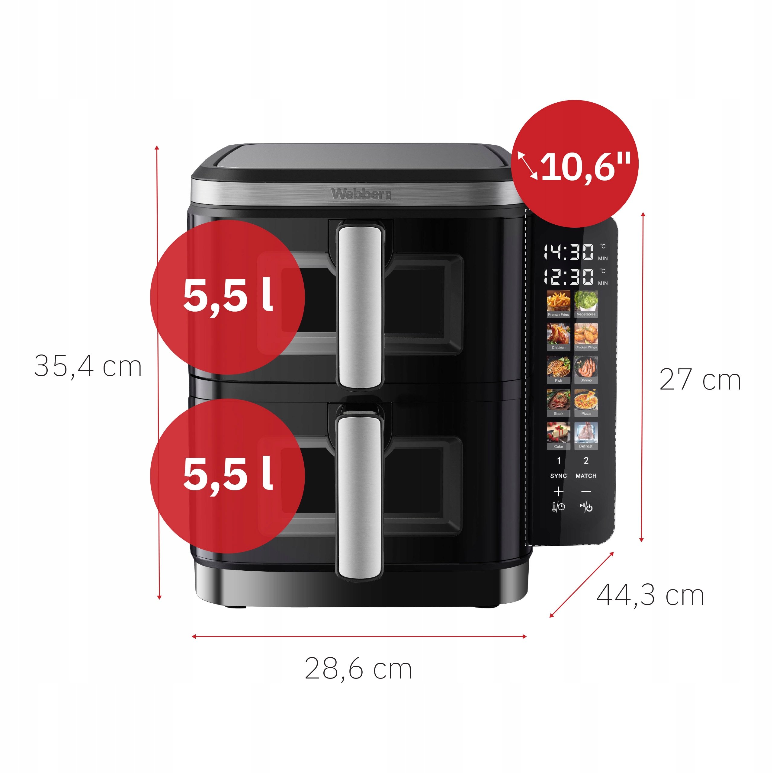 Wygodne akcesoria – kosz i ruszt w zestawie
