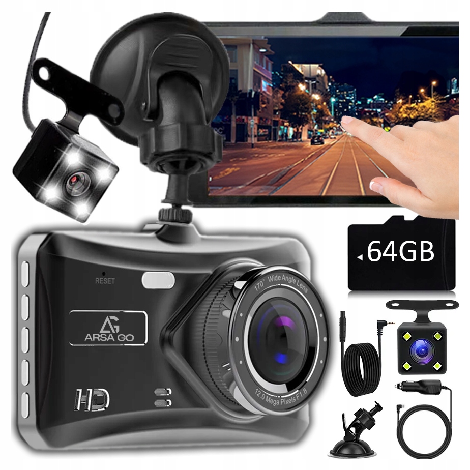 Kamera Samochodowa Wideo Rejestrator Samochodowy Kamera Cofania + Karta 64GB – Twoje bezpieczeństwo na drodze