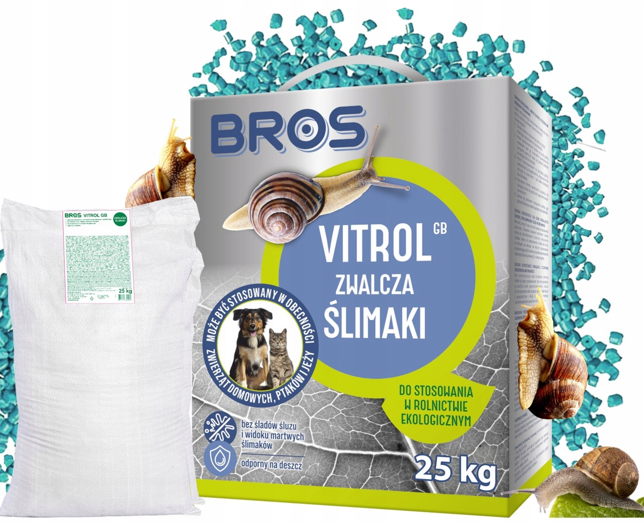 BROS - Vitrol GB zwalcza ślimaki 25kg – Skuteczna ochrona roślin