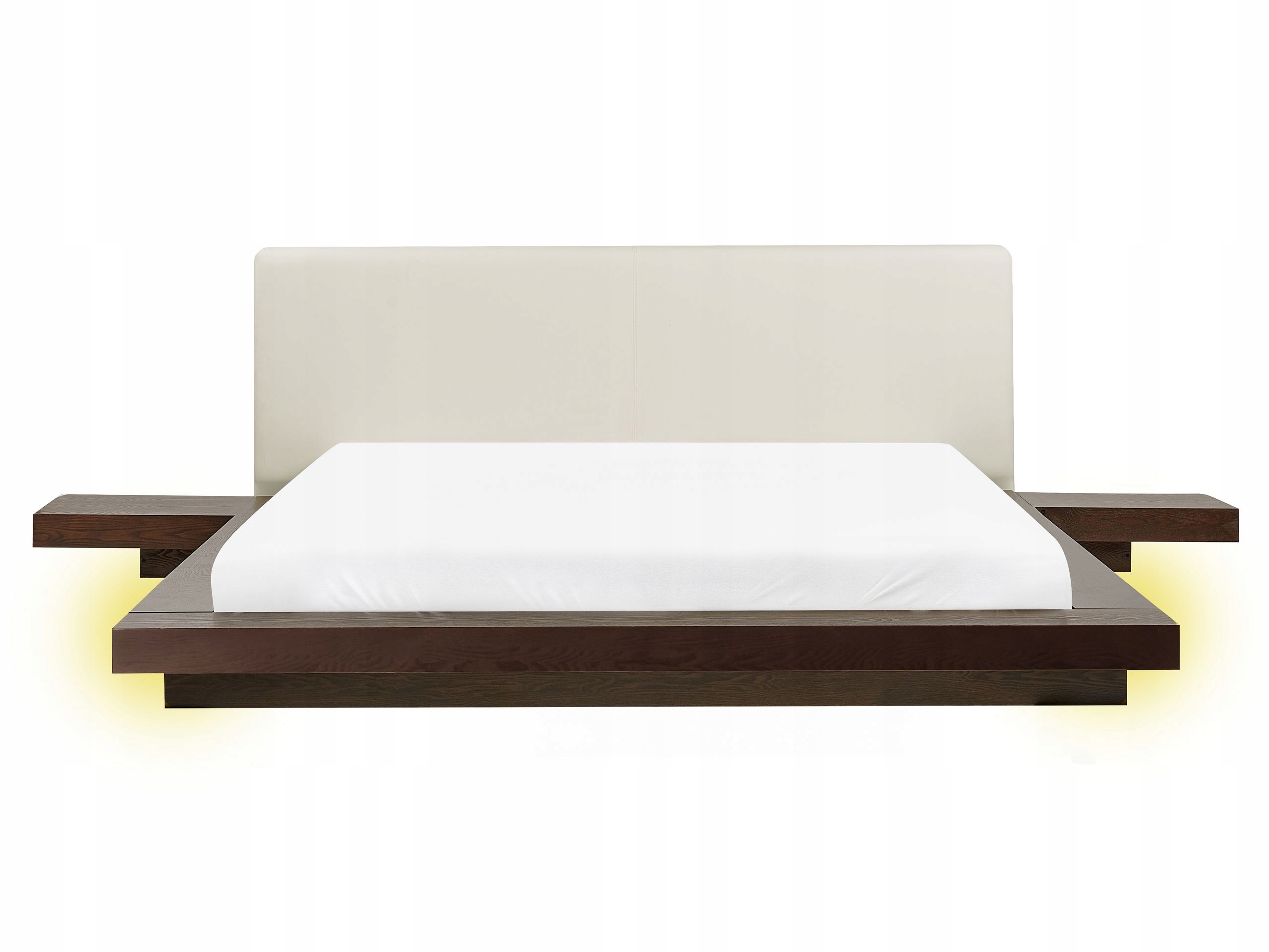 Łóżko LED Ekoskóra ZEN 160 x 200 cm Jesion ciemny – Elegancja i komfort w Twojej sypialni