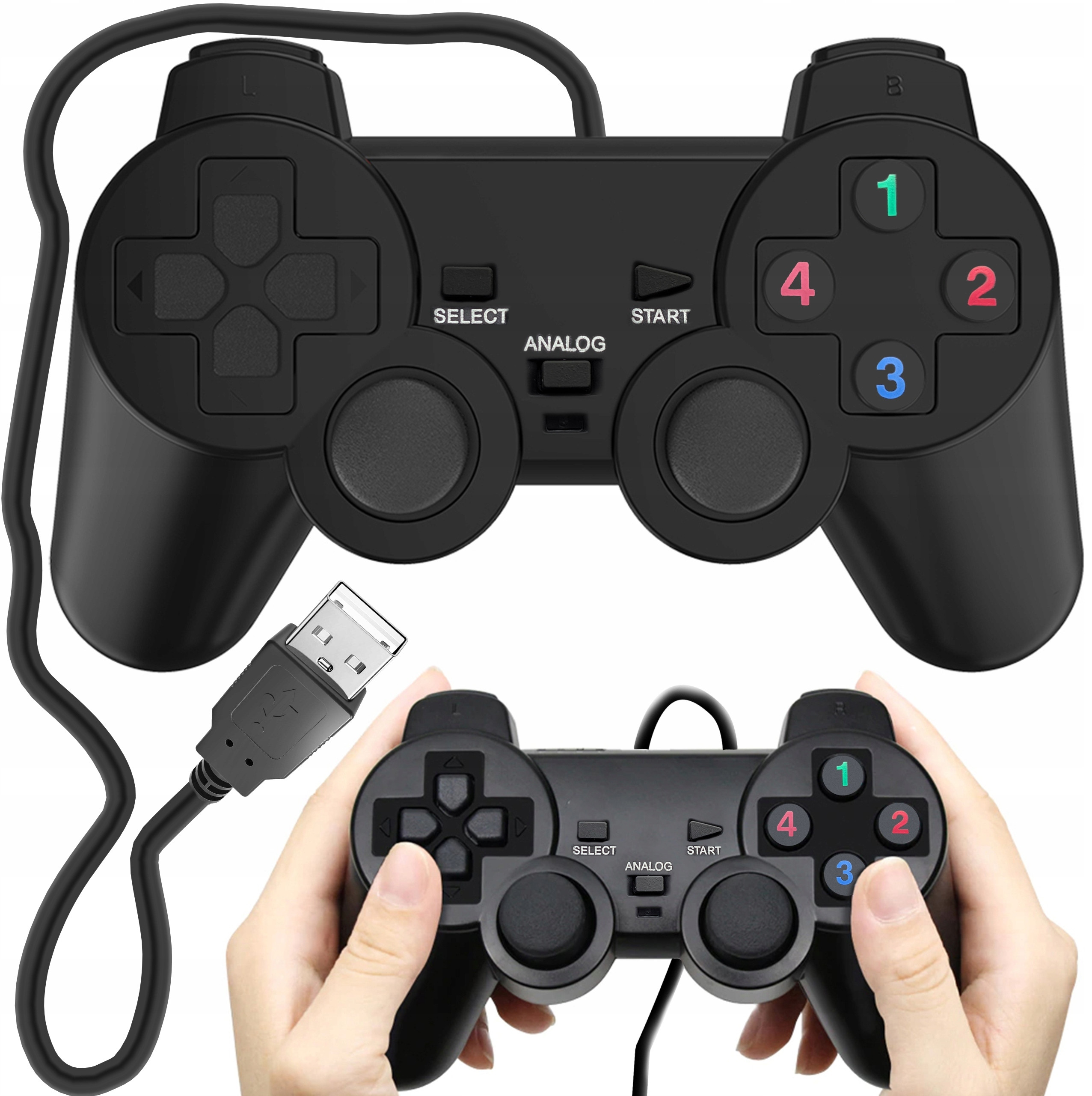Zestaw zawiera: przewodowy pad do PS3