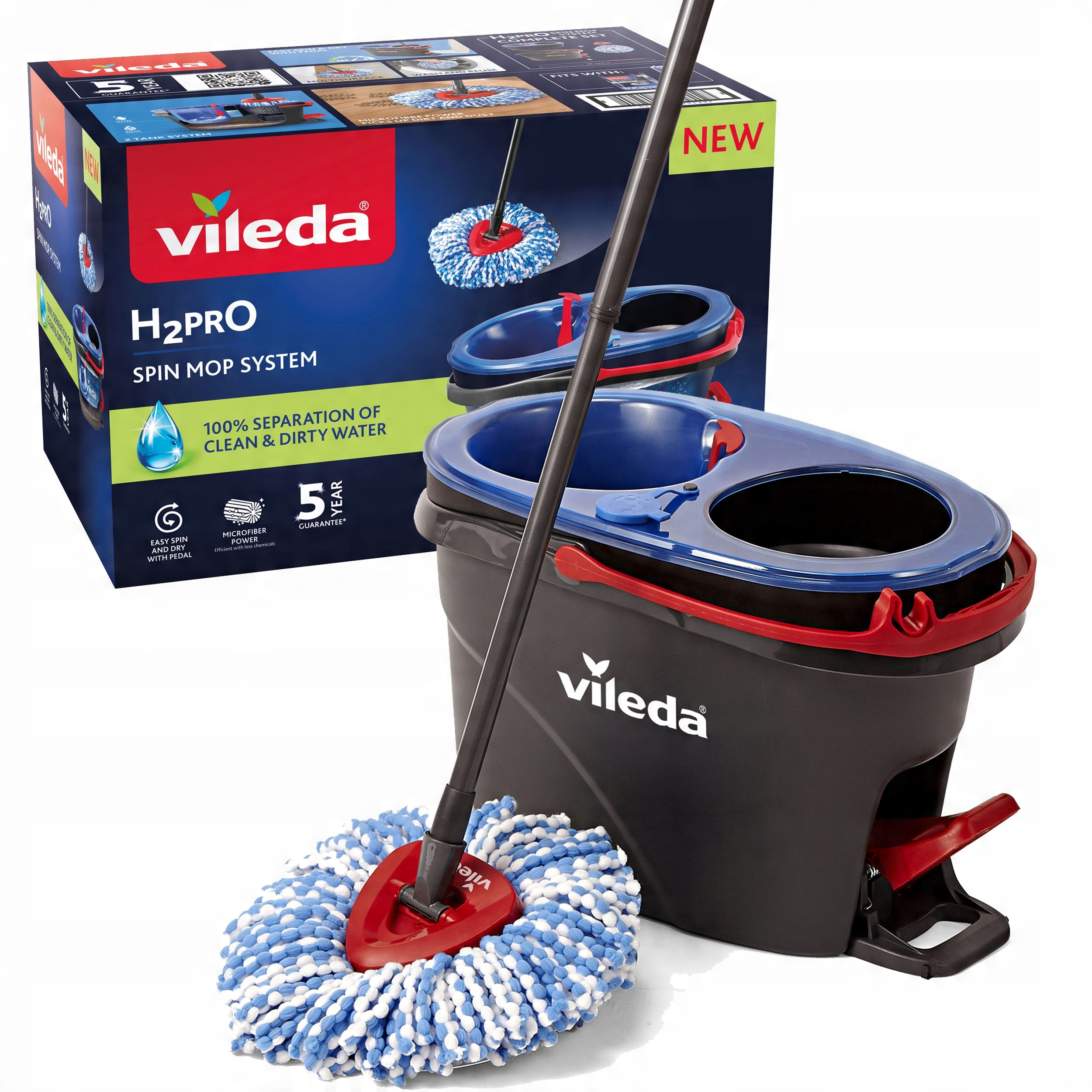 Mop obrotowy Vileda H2prO – Innowacyjne sprzątanie w Twoim domu