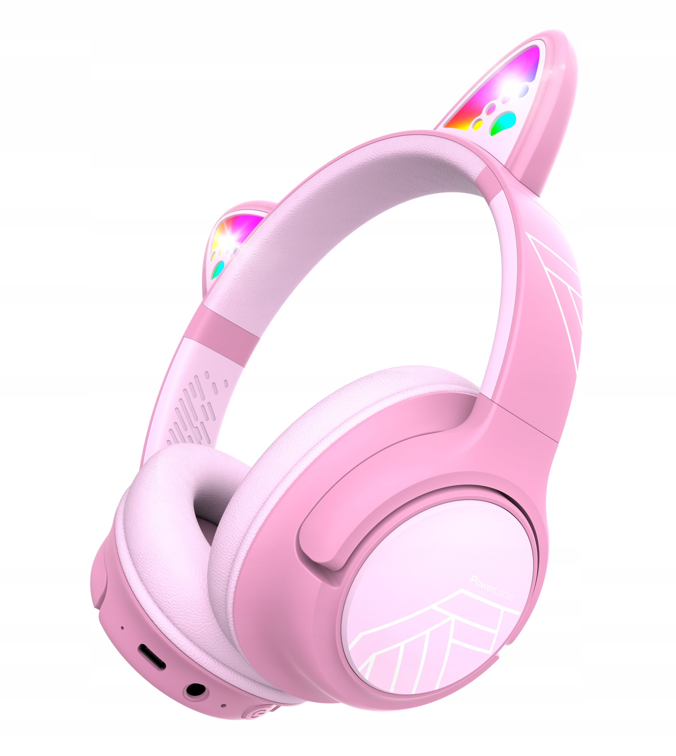 PowerLocus BTHeadphones Bobo Cat Ears Kids Pink – Słuchawki dla dzieci z radosnym designem