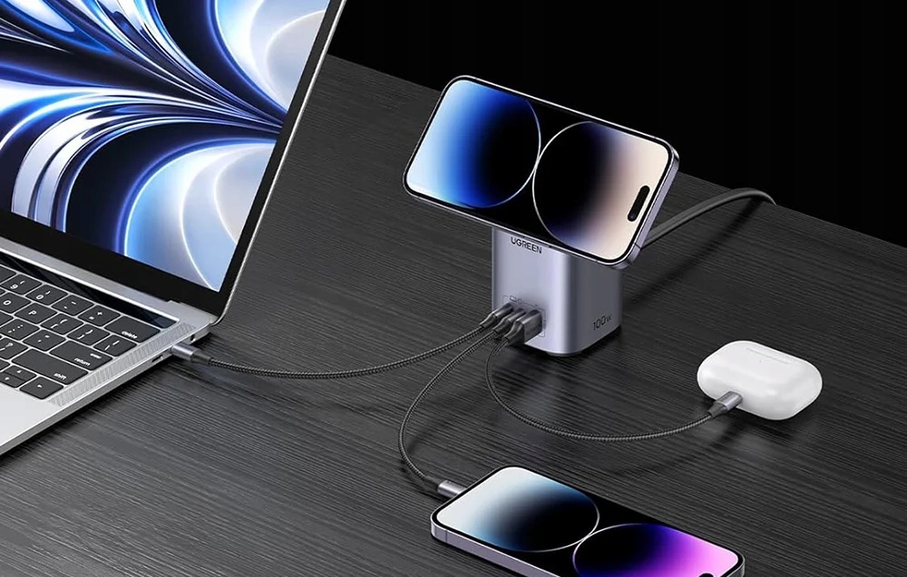 Różnorodność portów ładowania – 2xUSB-C, 1xUSB-A i ładowanie bezprzewodowe