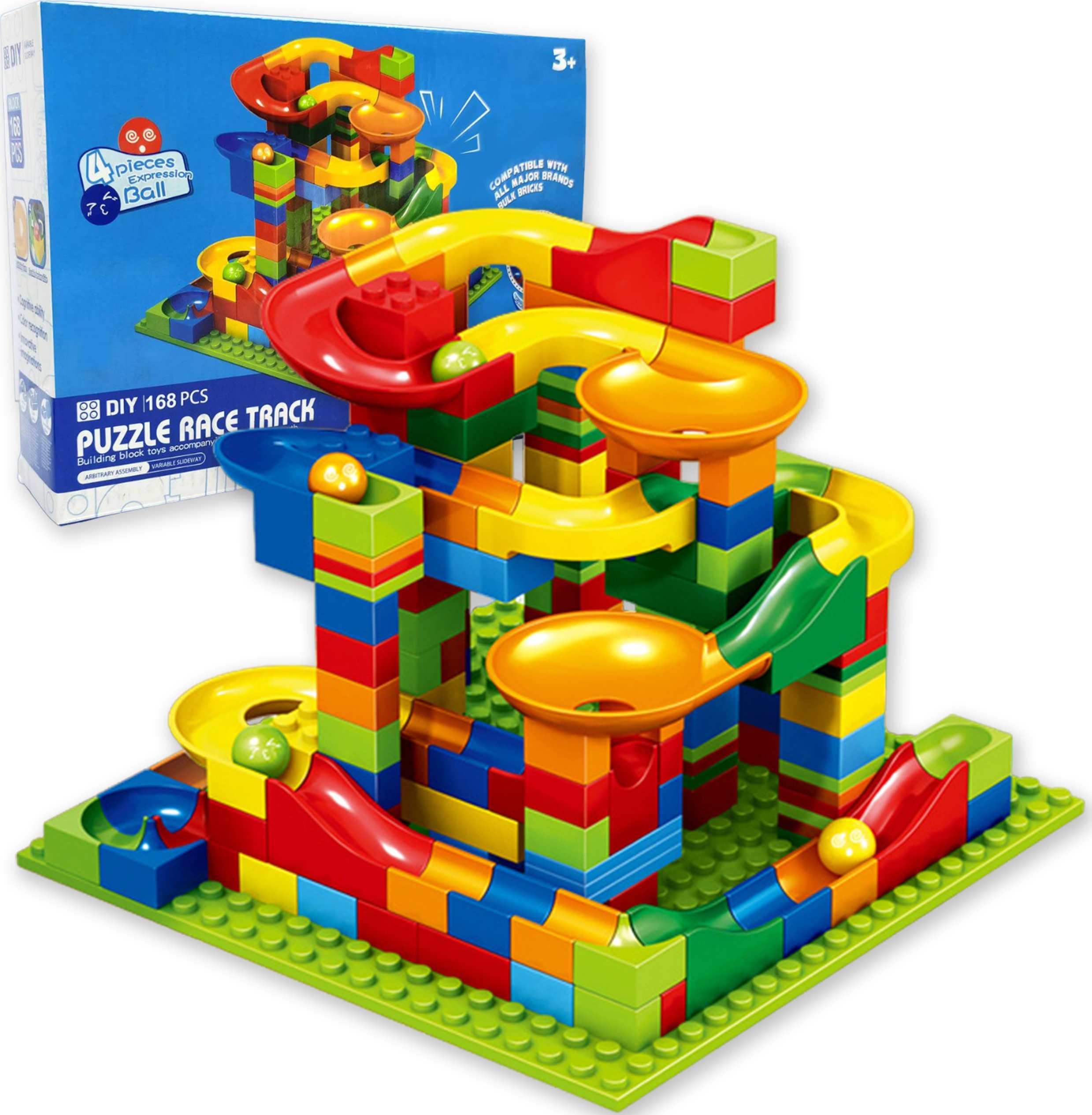 Duży Zestaw Klocków Konstrukcyjnych - 168 Elementów +3 lata – Idealna zabawa dla małych konstruktorów