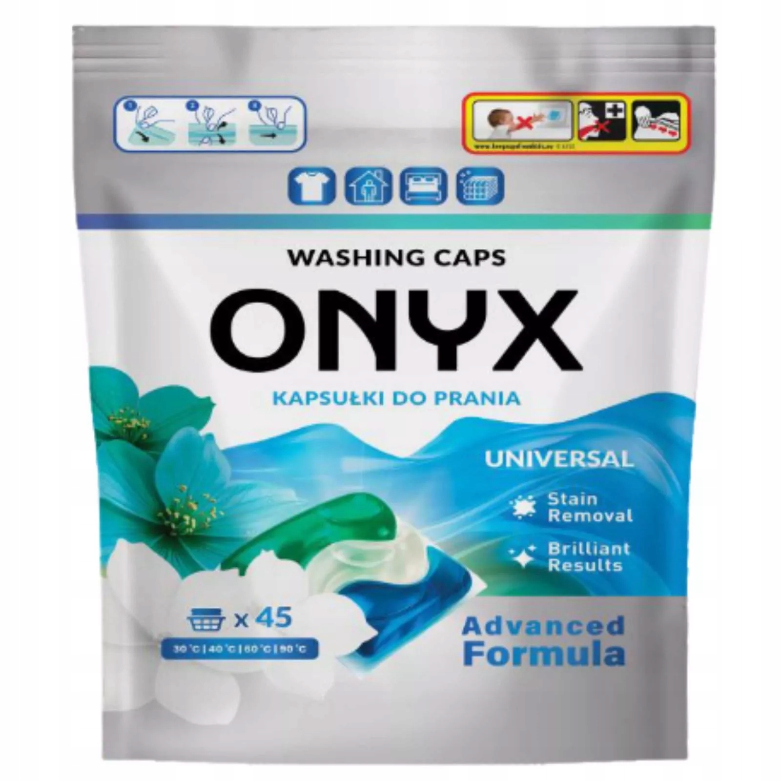 ONYX Kapsułki do prania 45 prań 3w1 – Skuteczna pielęgnacja Twoich ubrań