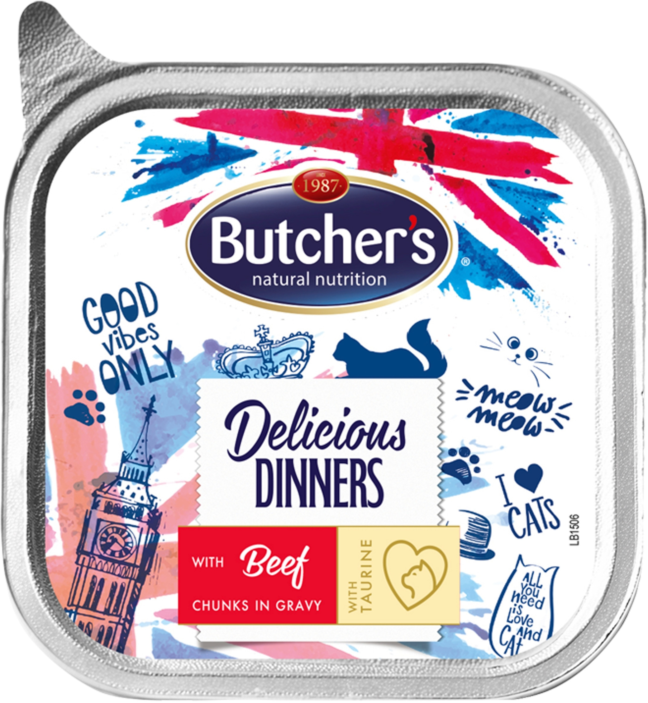 Butcher's Delicious Dinners – Karma dla kota kawałki z wołowiną w sosie 100g