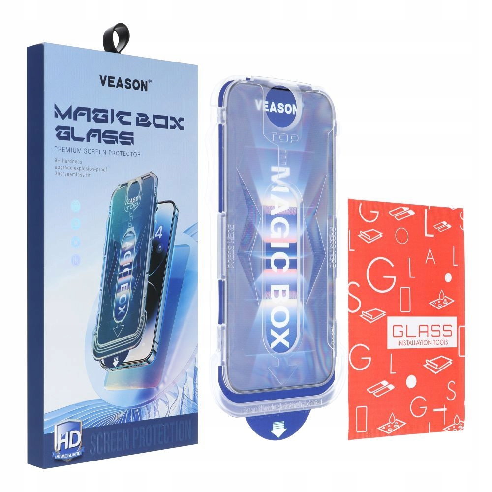 Szkło Hartowane 6D Pro Veason Easy-Install Glass – Ochrona dla iPhone 15 Pro