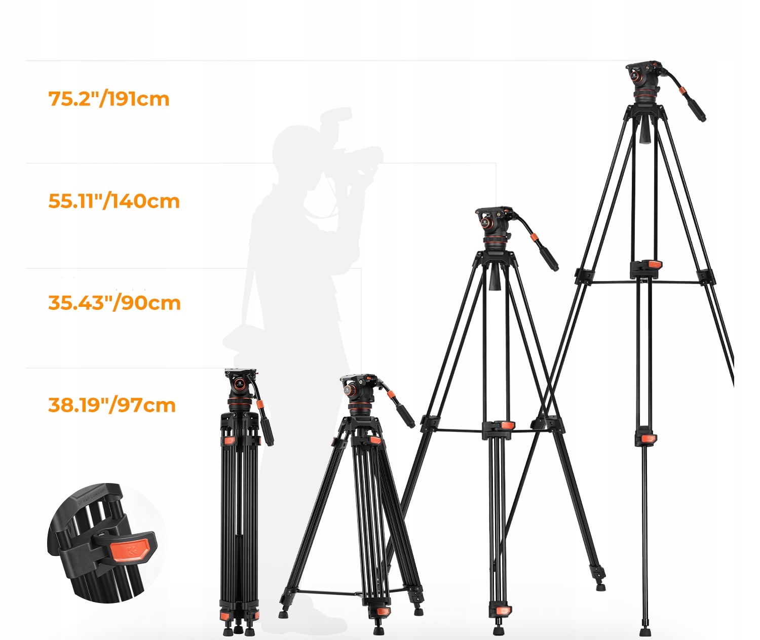Regulowana wysokość od 90 cm do 191,5 cm