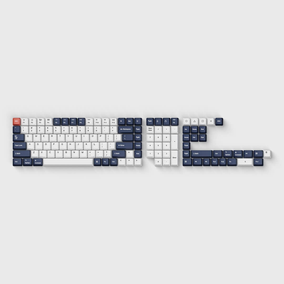 Keychron Keychron OEM Dye-Sub PBT Full Keycap Set - Bluish Black White – Idealne klawisze do Twojej klawiatury