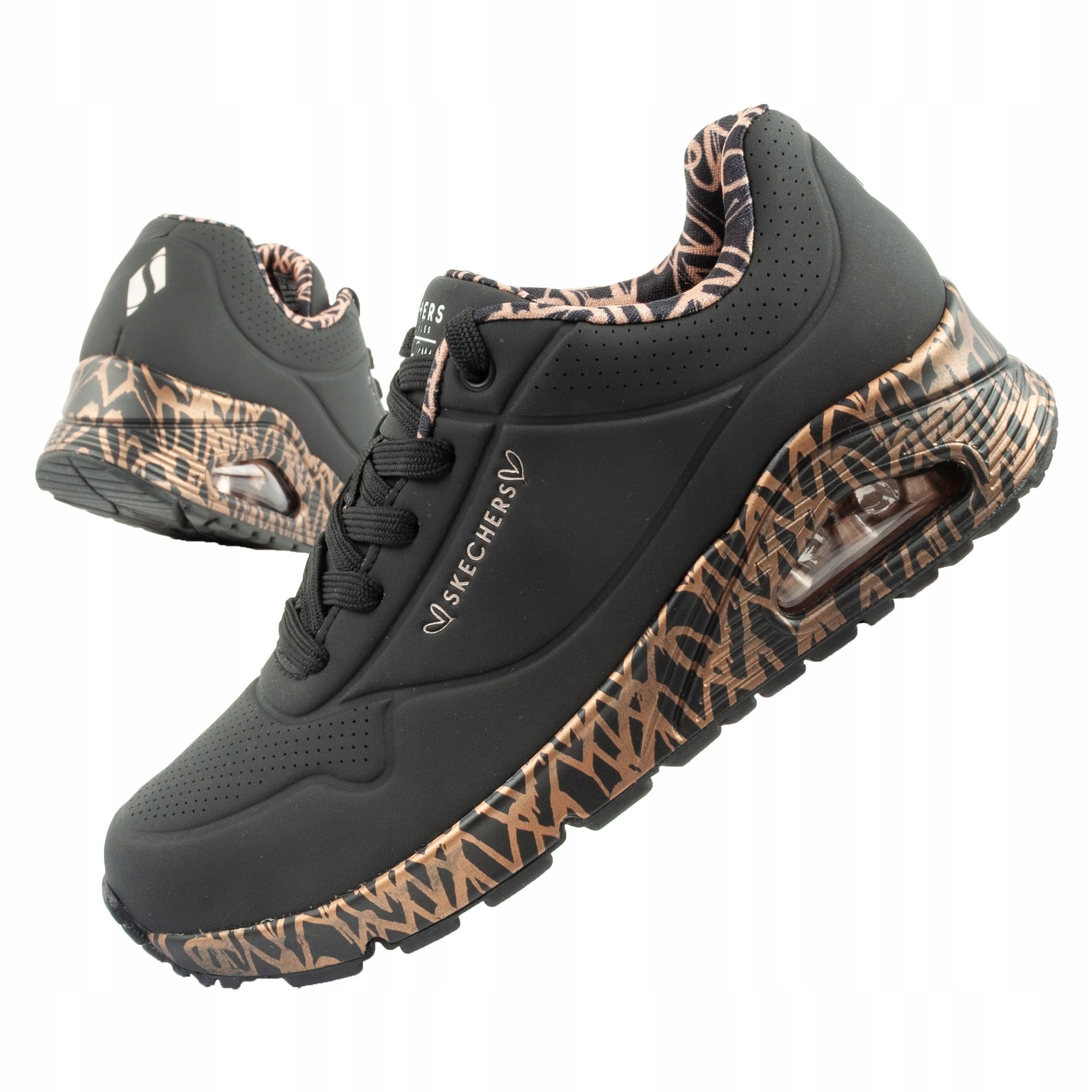 Sneakersy damskie Skechers UNO-LOVING LOVE 155506 BKRG – Styl i komfort na co dzień