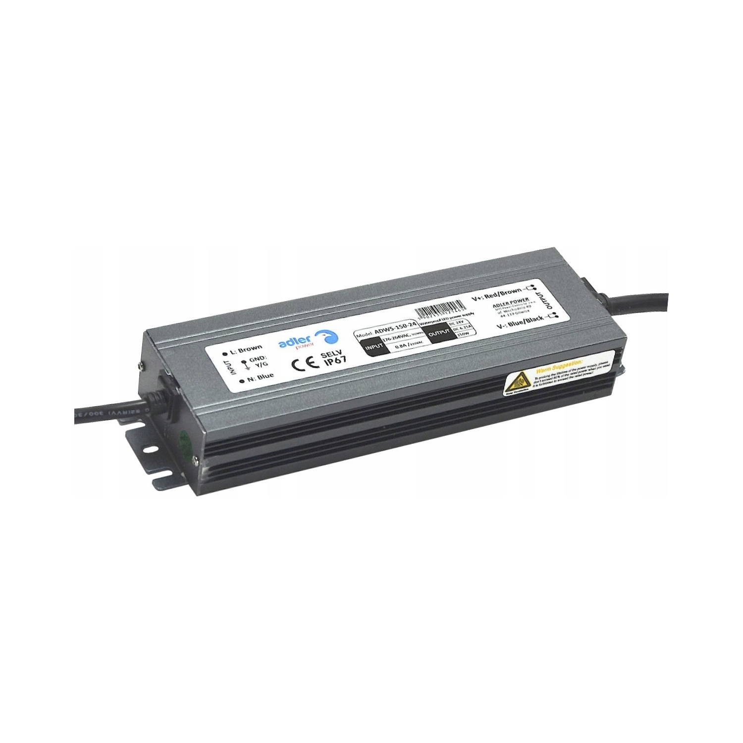 Zasilacz 150W 24V IP67 metalowa obudowa ADLER – Niezawodne zasilanie dla Twojego domu