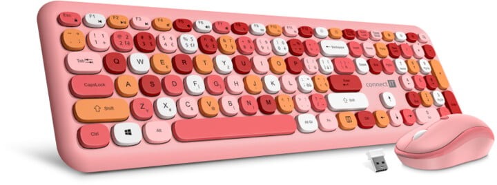 CONNECT IT Set Klávesnice+myš FASHION combo – Stylowy zestaw bezprzewodowy