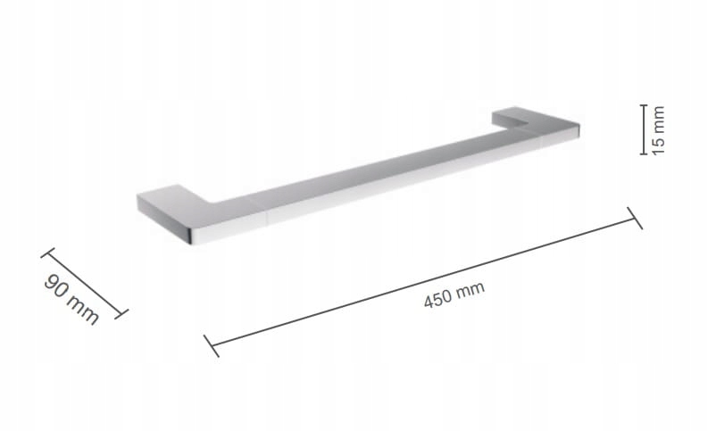 Wymiary relingu: 15x450x90 mm