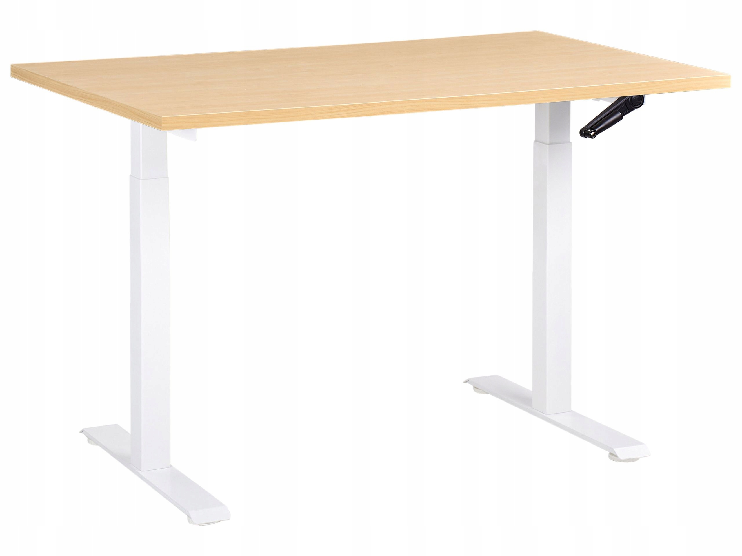 Biurko regulowane manualnie DESTINES Jasny brąz/biały 120 cm 60 cm – Idealne do Twojego biura