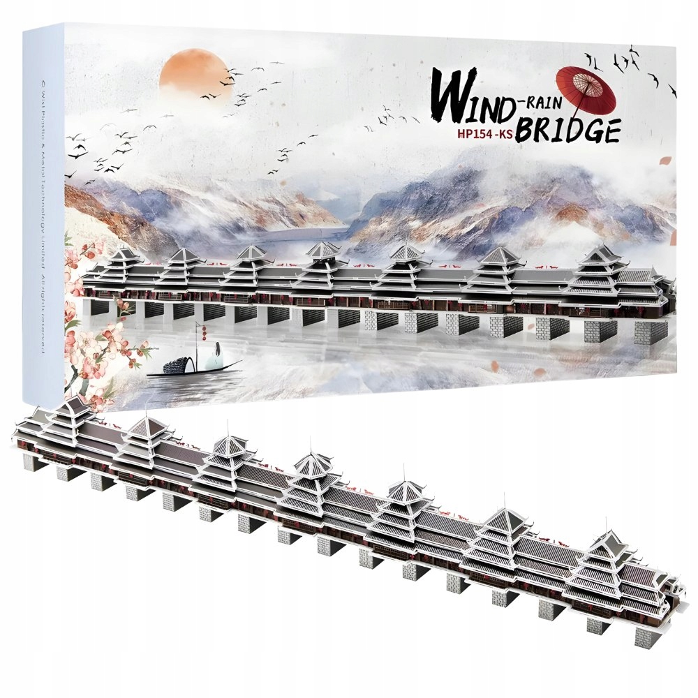 Puzzle Metalowe Model 3D - Most Wiatrowo-Deszczowy – Stwórz swoją własną miniaturę