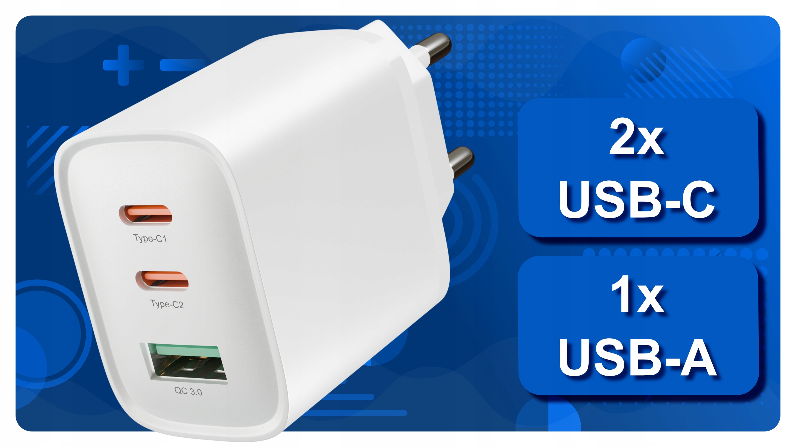 Zestaw zawiera: Ładowarka i kabel USB-C – Pełna funkcjonalność