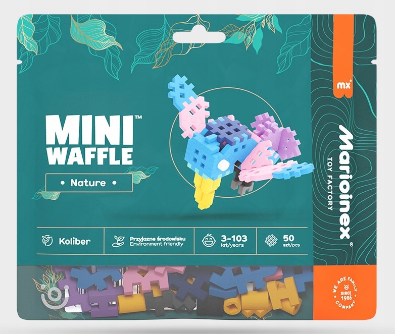 Klocki Mini Waffle Nature - Koliber 50 elementów – Odkryj fascynujący świat natury