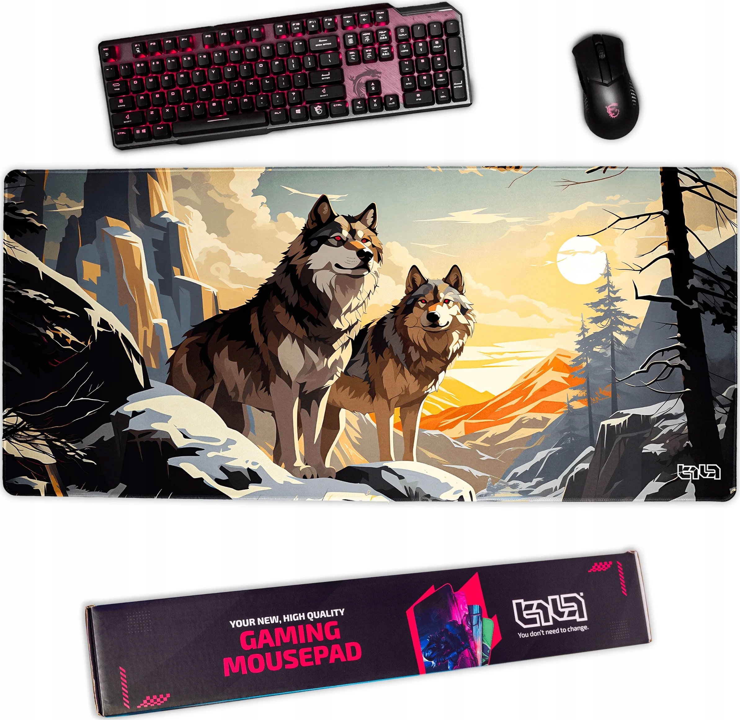 Podkładka pod klawiaturę Wilcze Lądy 90x40 TILT – Komfort i styl w Twoim biurze