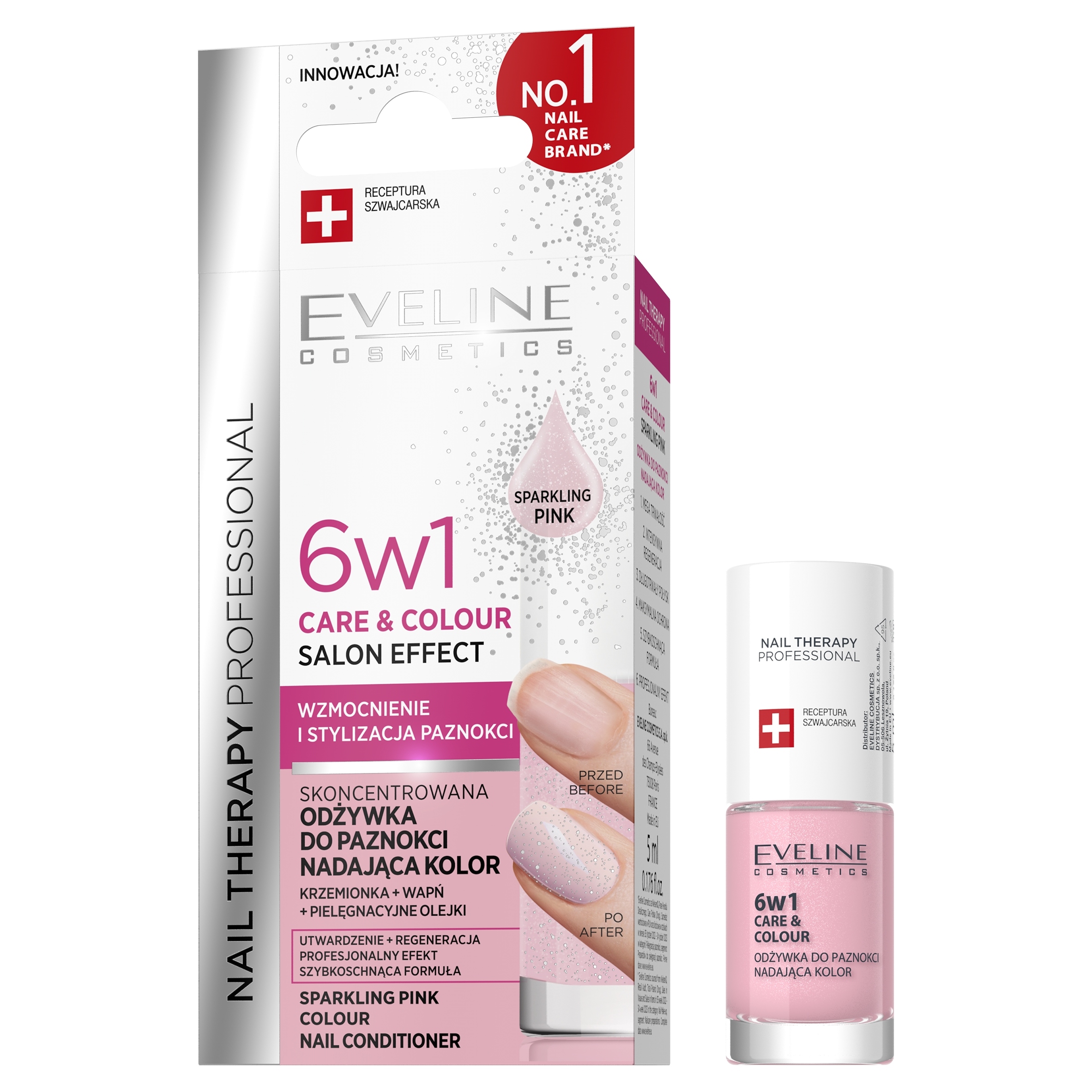 Eveline Nail Therapy 6w1 Wzmacniająca Odżywka Do Paznokci Sparkling Pink 5ml – Piękne i zdrowe paznokcie