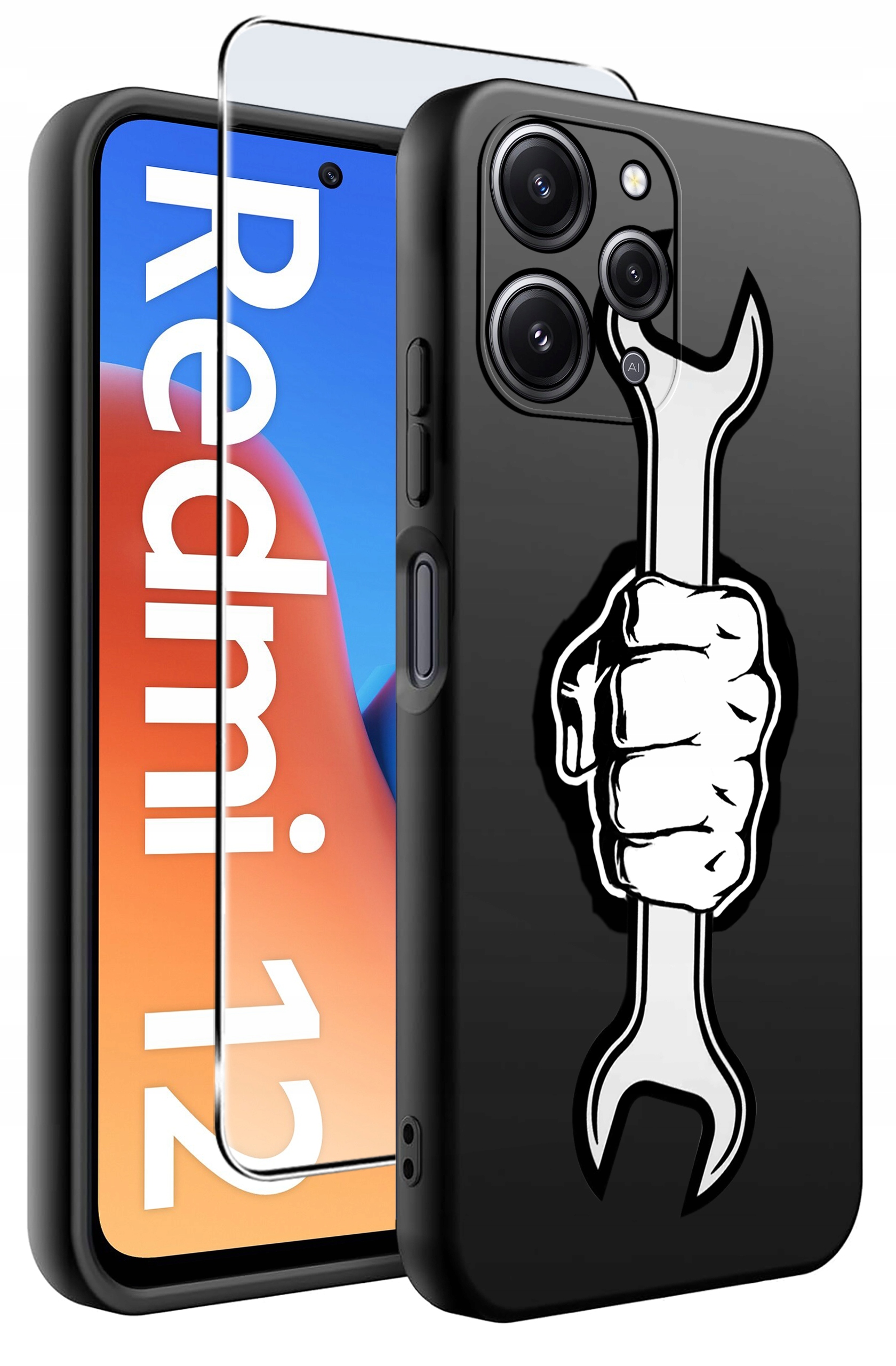 Etui do Xiaomi Redmi 12 4G WZORY | Silikonowe Matt Case + Szkło Hartowane 9H – Ochrona i styl w jednym