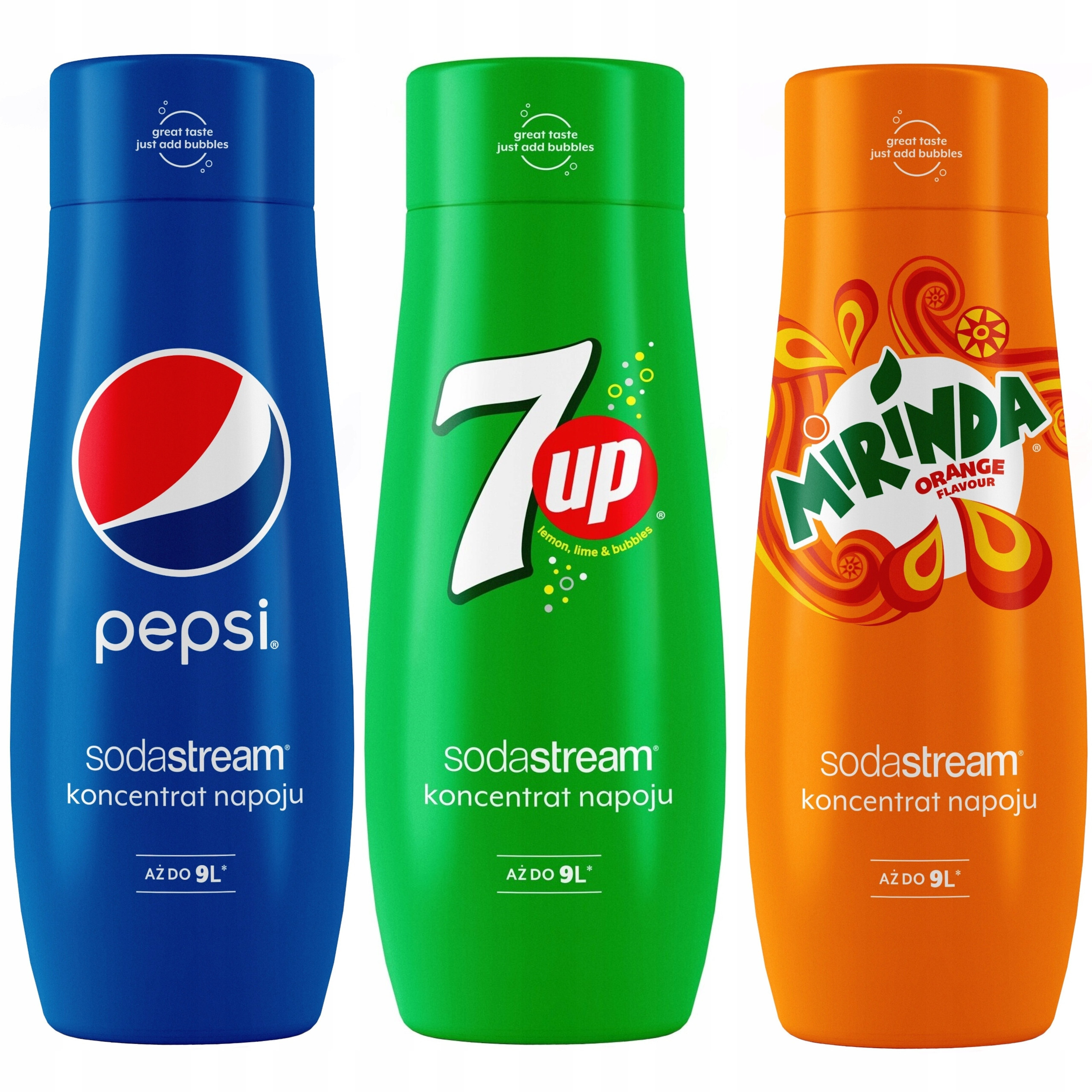 Zestaw 3 koncentratów SodaStream Pepsi + 7UP + Mirinda – Twój ulubiony smak w domu
