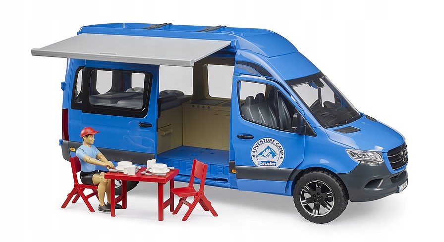 Bruder Pojazd MB Sprinter Camper z figurką i akcesoriami – Idealna zabawa dla małych podróżników
