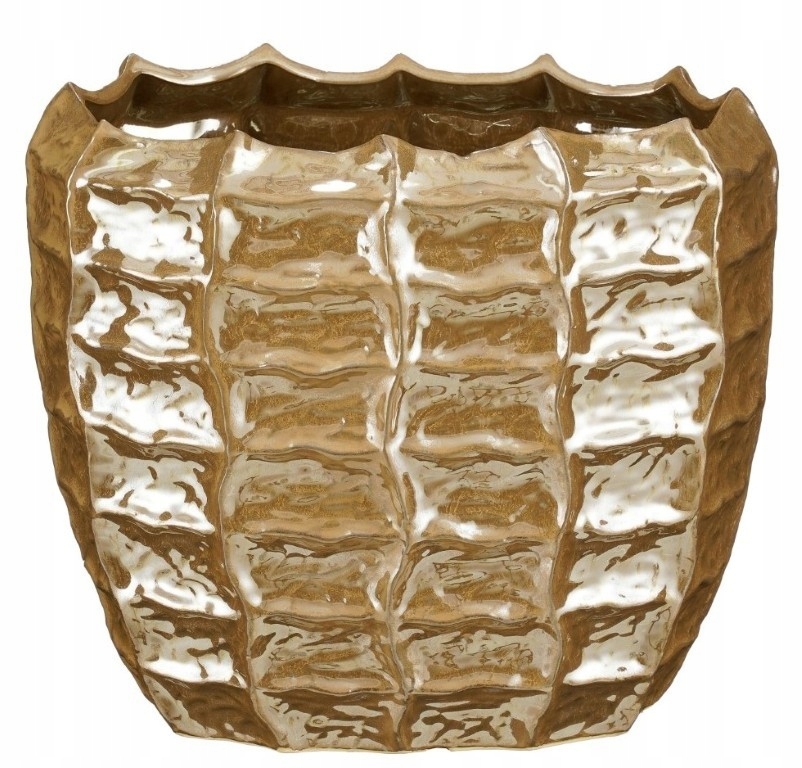 Wazon brązowy 28x18x25 cm – Elegancja w połysku