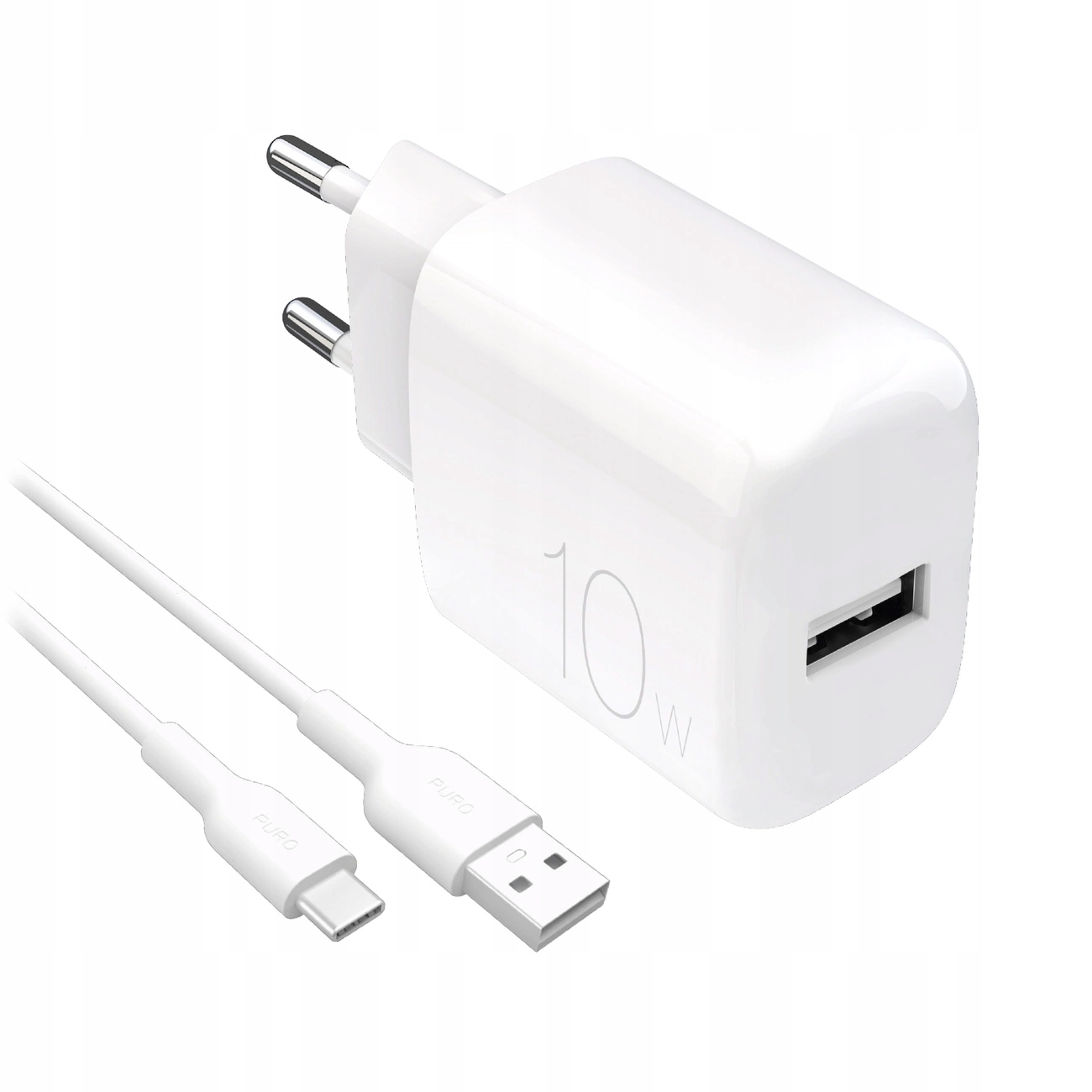 Ładowarka sieciowa Puro PROLITE 10W USB-A + kabel USB-A - USB-C 1.2m – Idealne rozwiązanie do ładowania