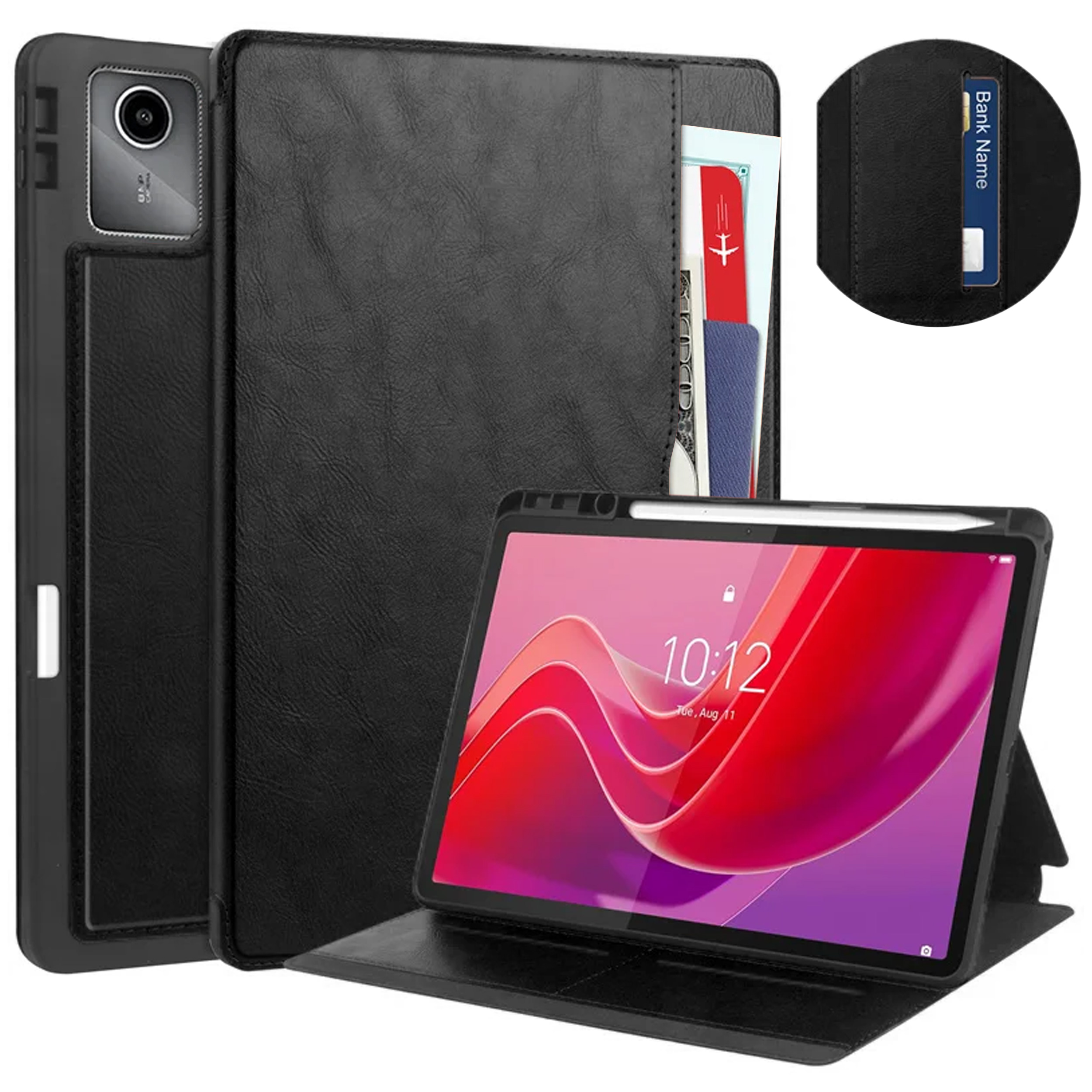 Etui skórzane z kieszeniami na karty do Lenovo Tab M11 TB330FU – Styl i funkcjonalność w jednym